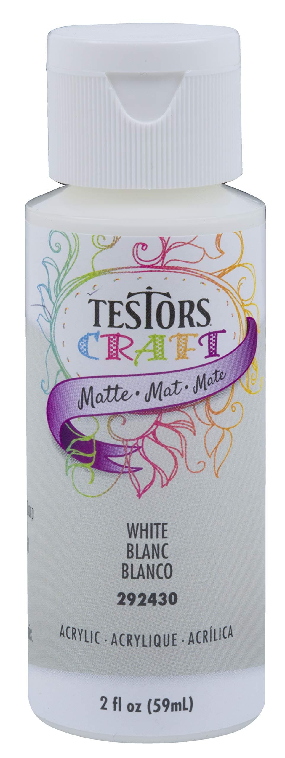 TESTOR 292430A 2 oz White Matte Acrylic Paint