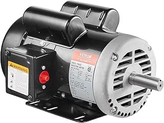VEVOR 5HP Air Compressor Electric Motor, 230V 25 Amps, 56HZ Frame 3450RPM, 7/8" Keyed Shaft, 2.25" Shaft Length, Single Phase, CCW/CW (Factory Setting is CCW)