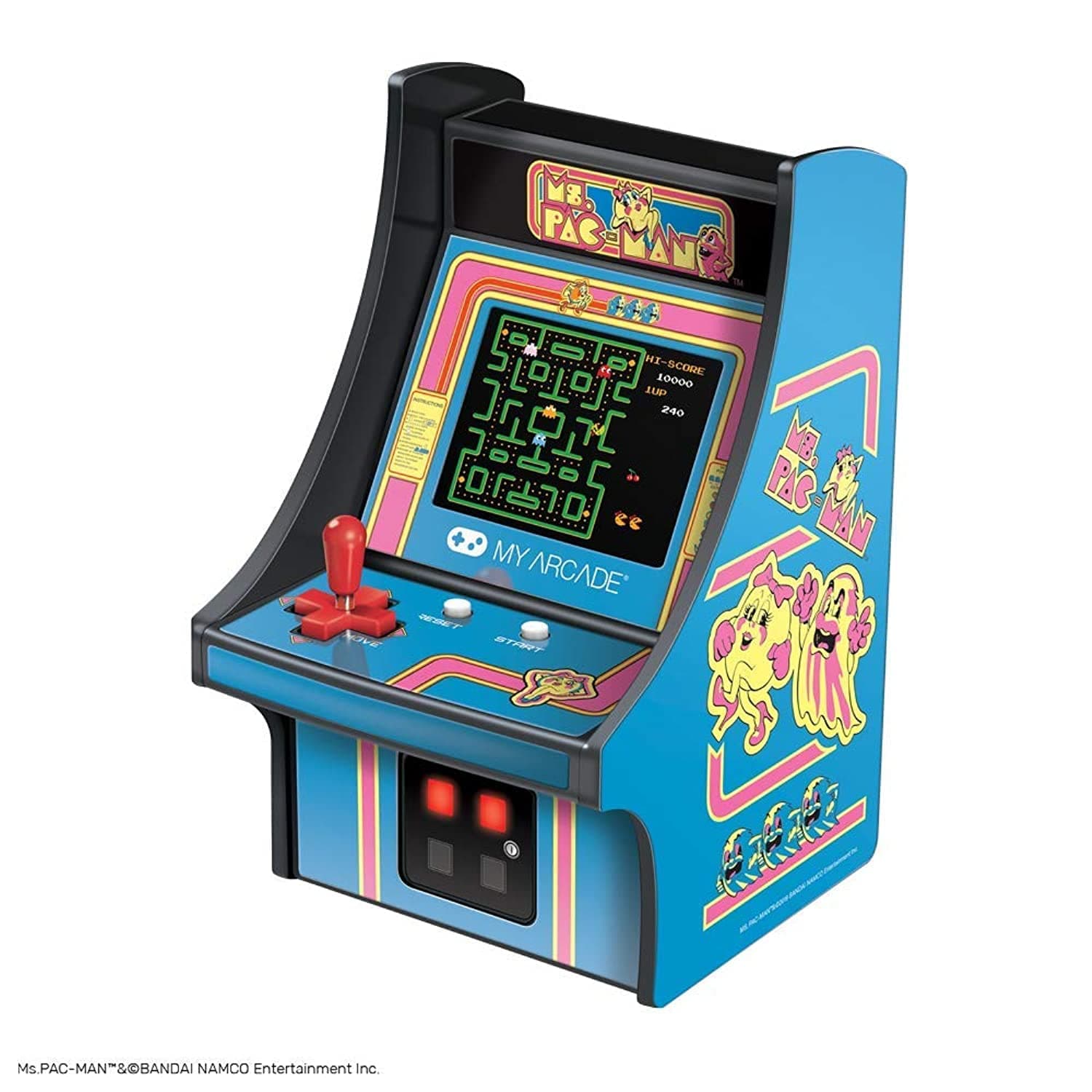 My Arcade Ms. Pac-Man Mini Arcade Machine - Micro Player Table Top Arcade Machine, Portable Handheld Game, Retro Gaming Console, Mini Retro Games Machines for Kids & Adults