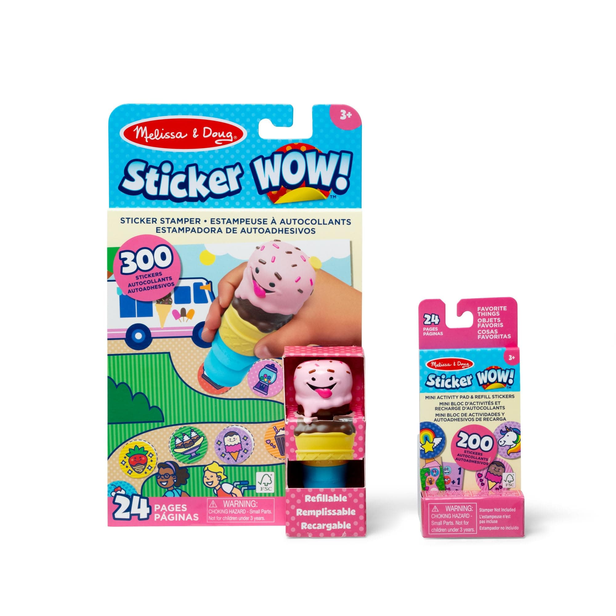 Sticker WOW! Ice Cream Bundle: 24-Page Activity Pad, Sticker Stamper, Mini Activity Pad, 500 Stickers, Arts and Crafts Fidget Toy Collectible Character