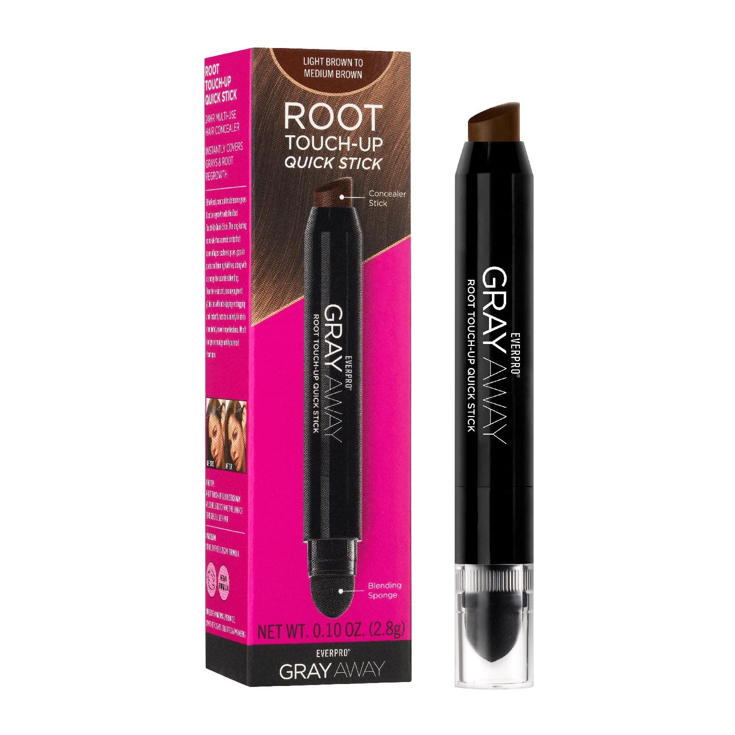 Gray Away Root Touchup Quick Stick, Light Brown, 0.1 Oz