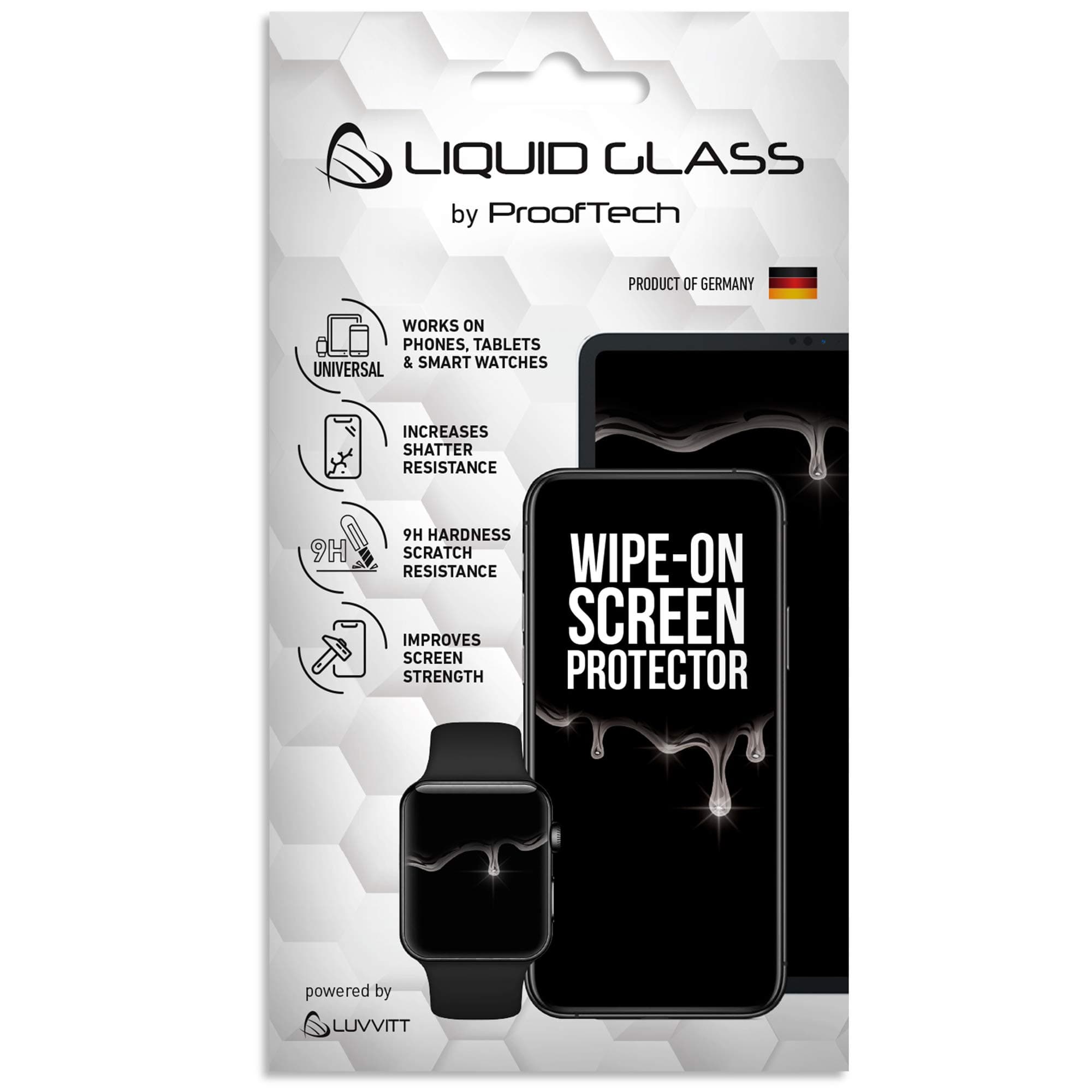 Liquid Glass Screen Protector Scratch and Shatter Resistant Wipe On Nano Protection for All Phones Tablets Smart Watches - Universal