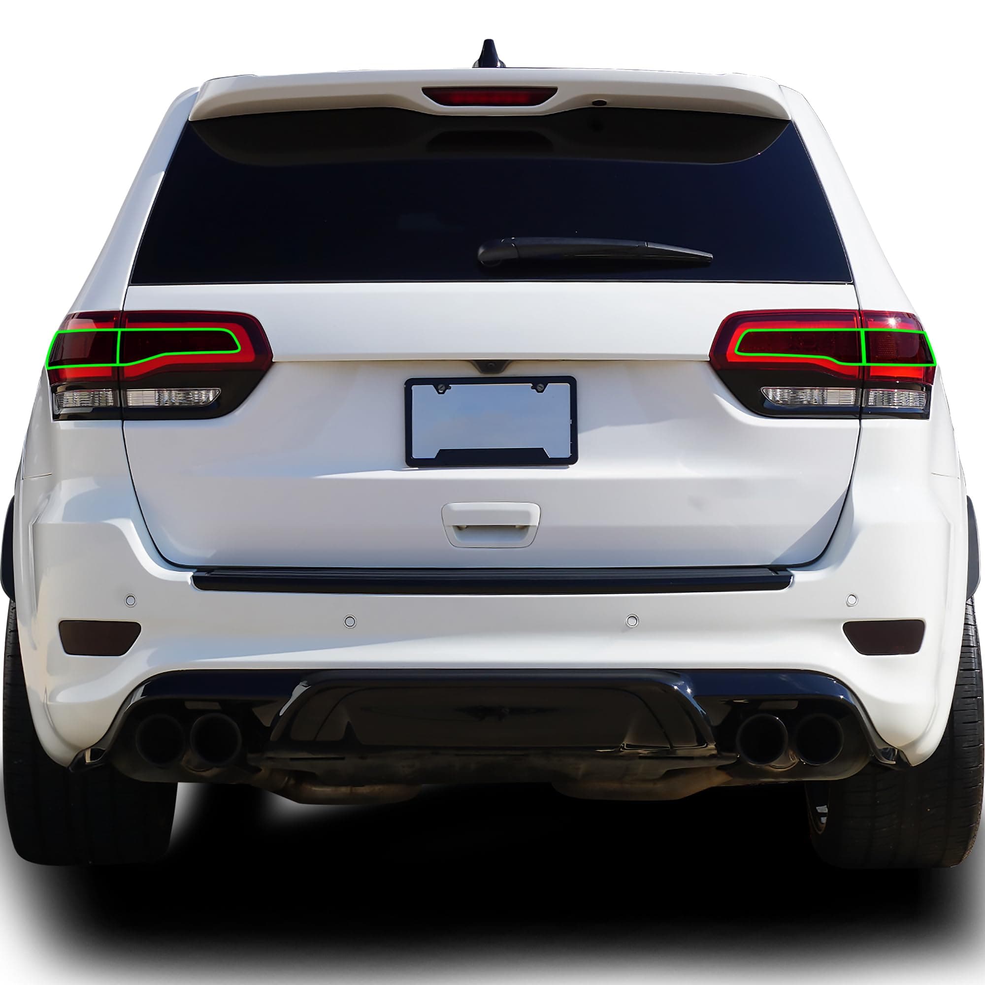 BOGAR TECH DESIGNS Rear Tail Light Hawk Eye Overlay Tint Cover Sticker Compatible with Jeep Grand Cherokee 2014-2021, Dark