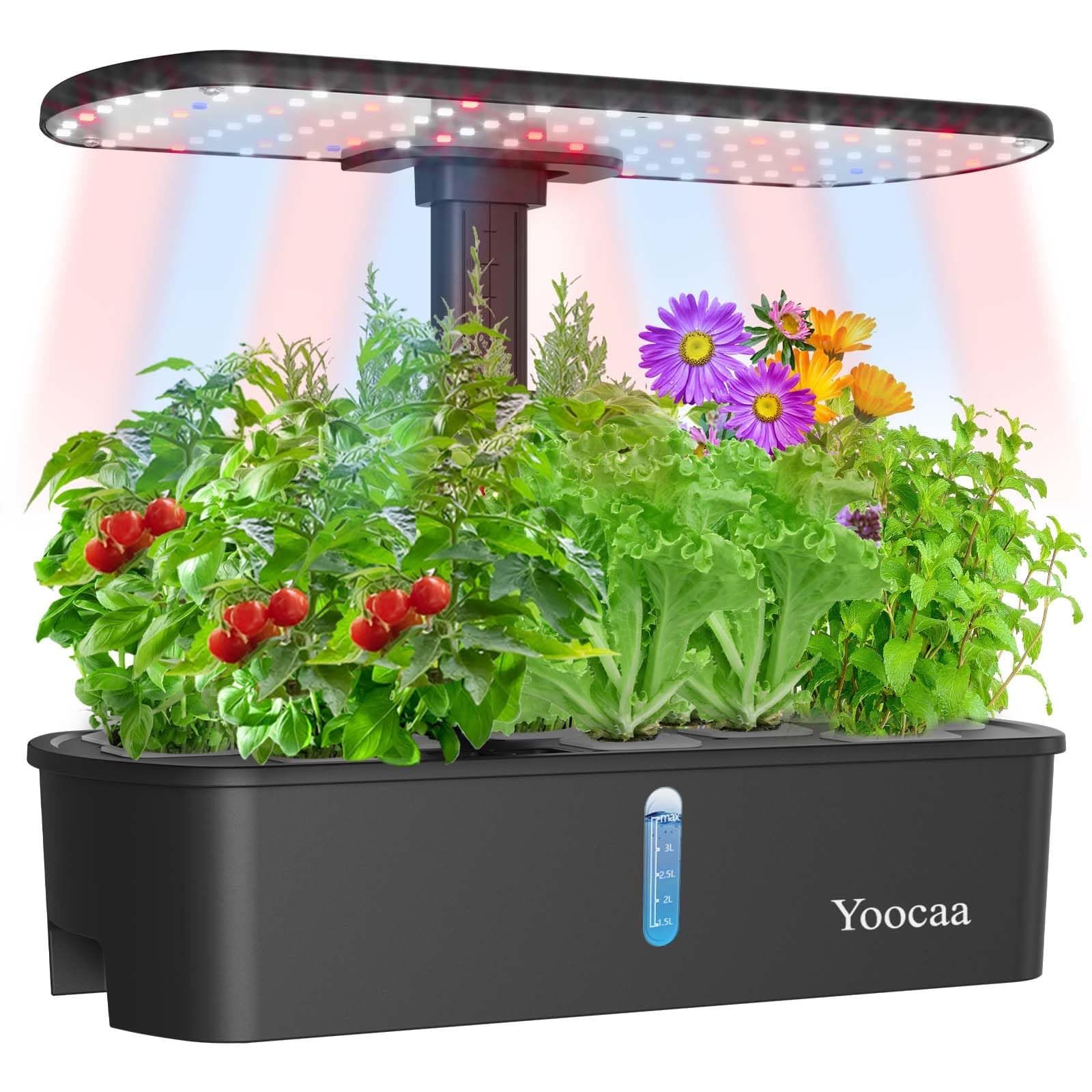 Yoocaa 12-Pod Hydroponics Growing System with LED Grow Light & Automatic Time...