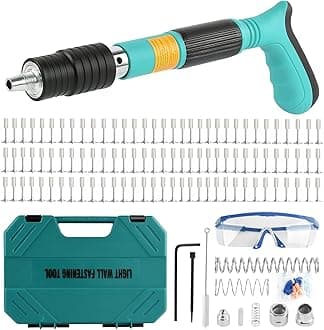 Concrete Nail Gun Kit with 110pcs Nails, 3 Speed Adjustable Manual Steel Nail Gun, Wall Fastening Power Tool, Portable Nail Shooting Machine, Wall Anchor Wire Slotting Device Household Decoration