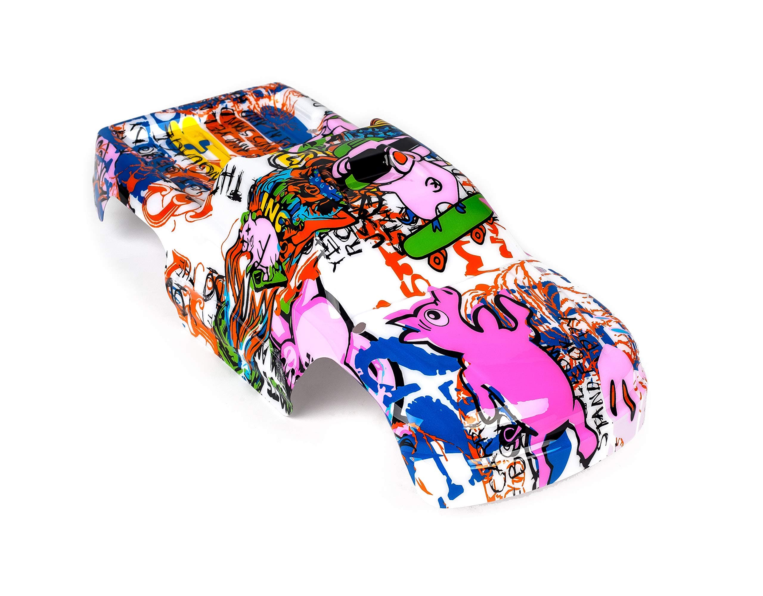 Compatible Custom Body Graffiti Pink Pig Style Replacement for 1/10 Scale RC Car or Truck (Truck not Included) ST-PIG-01