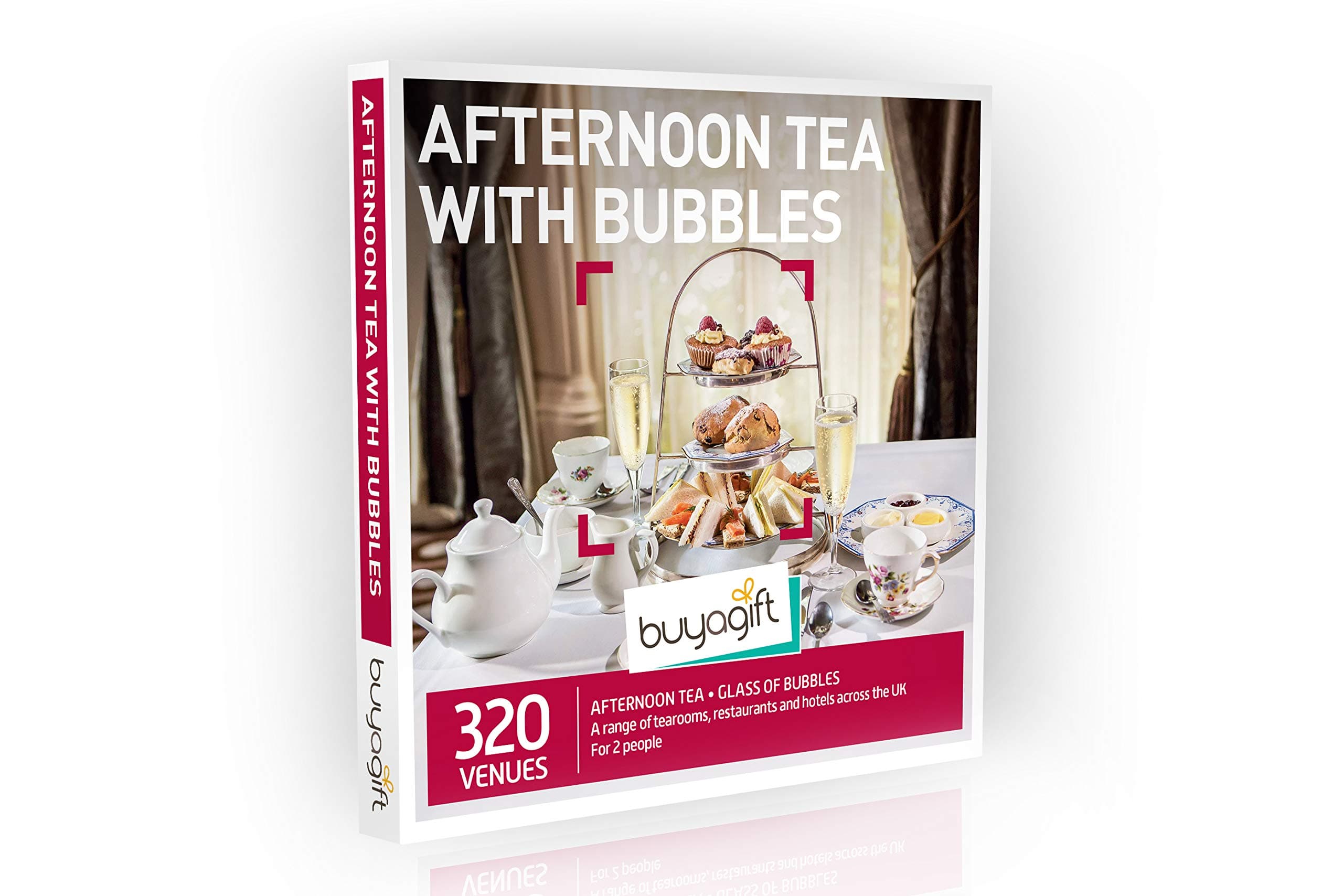 Buyagift Afternoon Tea with Bubbles Gift Experiences Gift Box for 2-320 Traditional Afternoon Tea Experiences with Fizz Across the UK