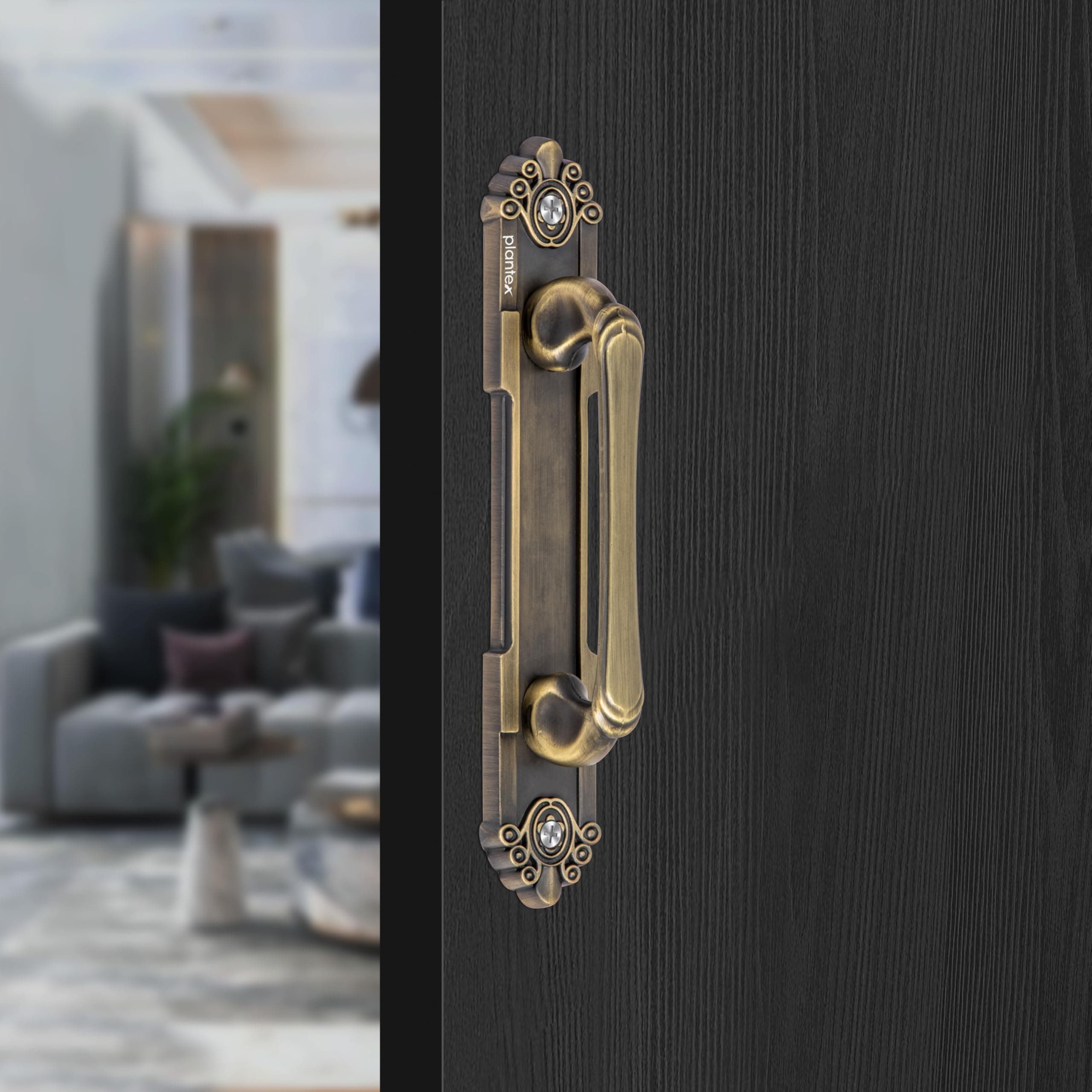 Plantex Heavy Duty 8 Inch Main Door Handle/Pull Push Handle for Home & Hotel/3 Years Warranty Pack of 1 (294,Brass Antique Finish)