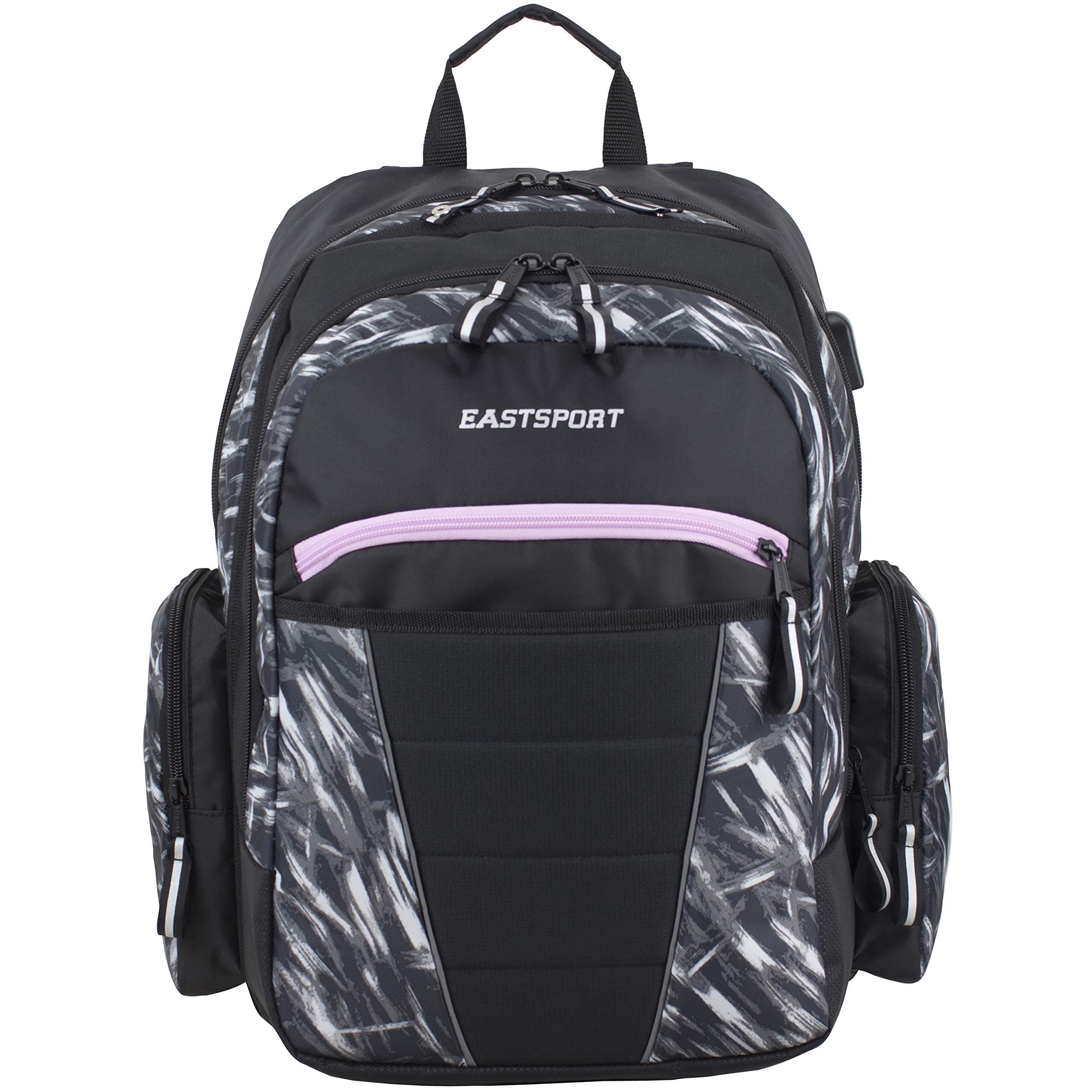 Eastsport Multipurpose Expandable Backpack with Multiple Compartments and External USB Charging Port - Brush Stroke