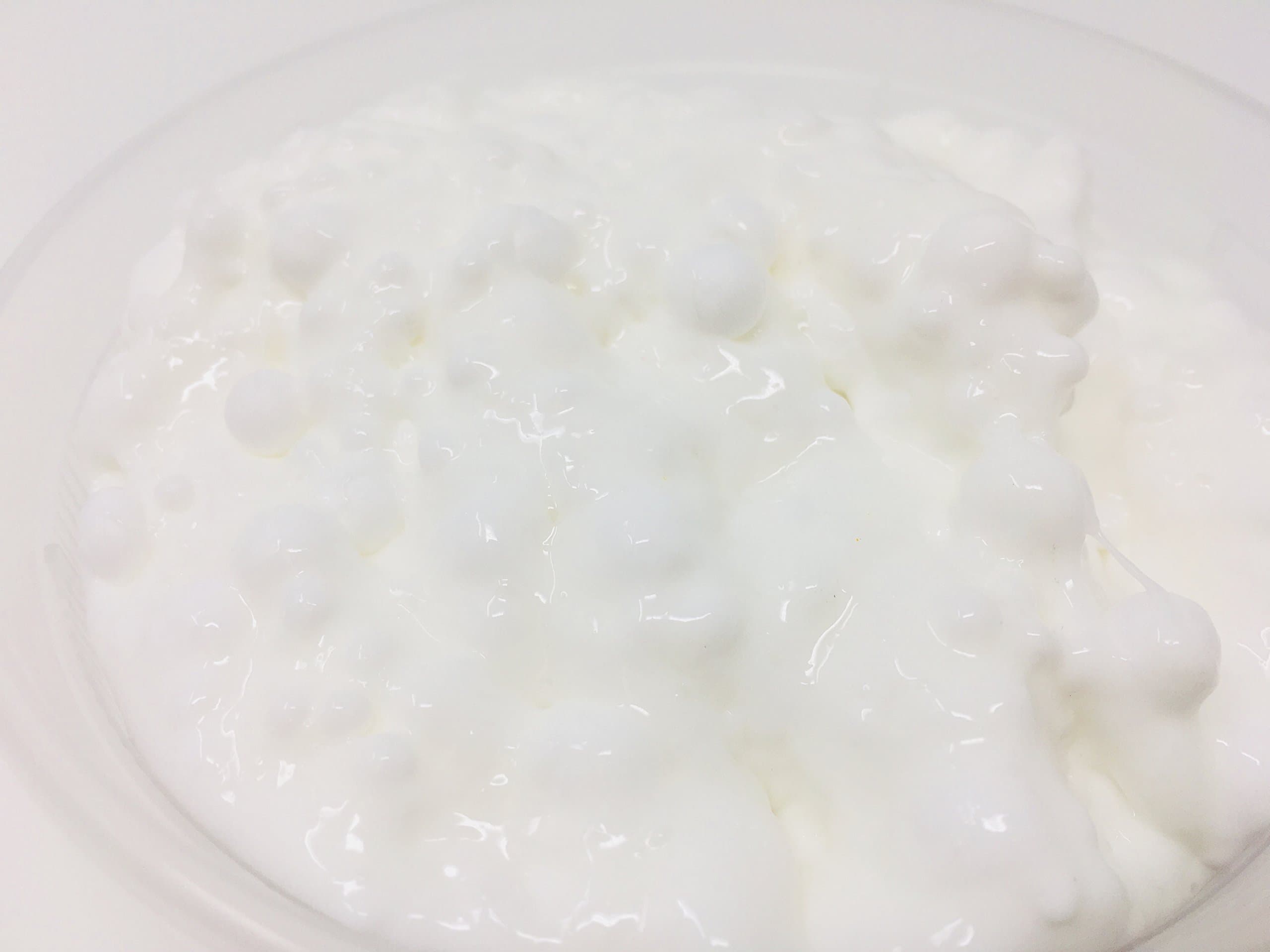 Handmade slime Rice pudding with Styrofoams embeds Vanilla scented 8 oz container.