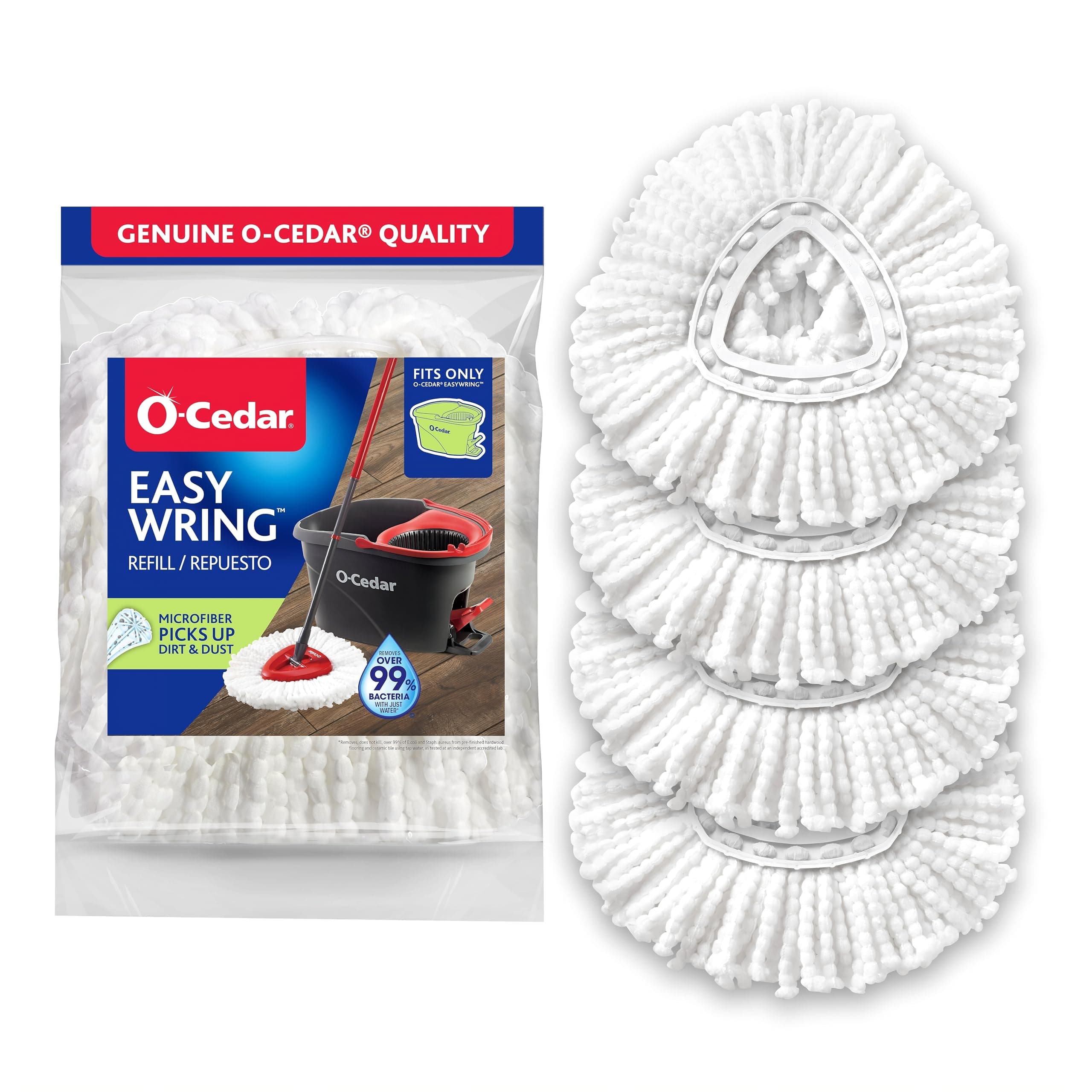O-Cedar EasyWring Spin Mop Microfiber Refill (Pack of 4)