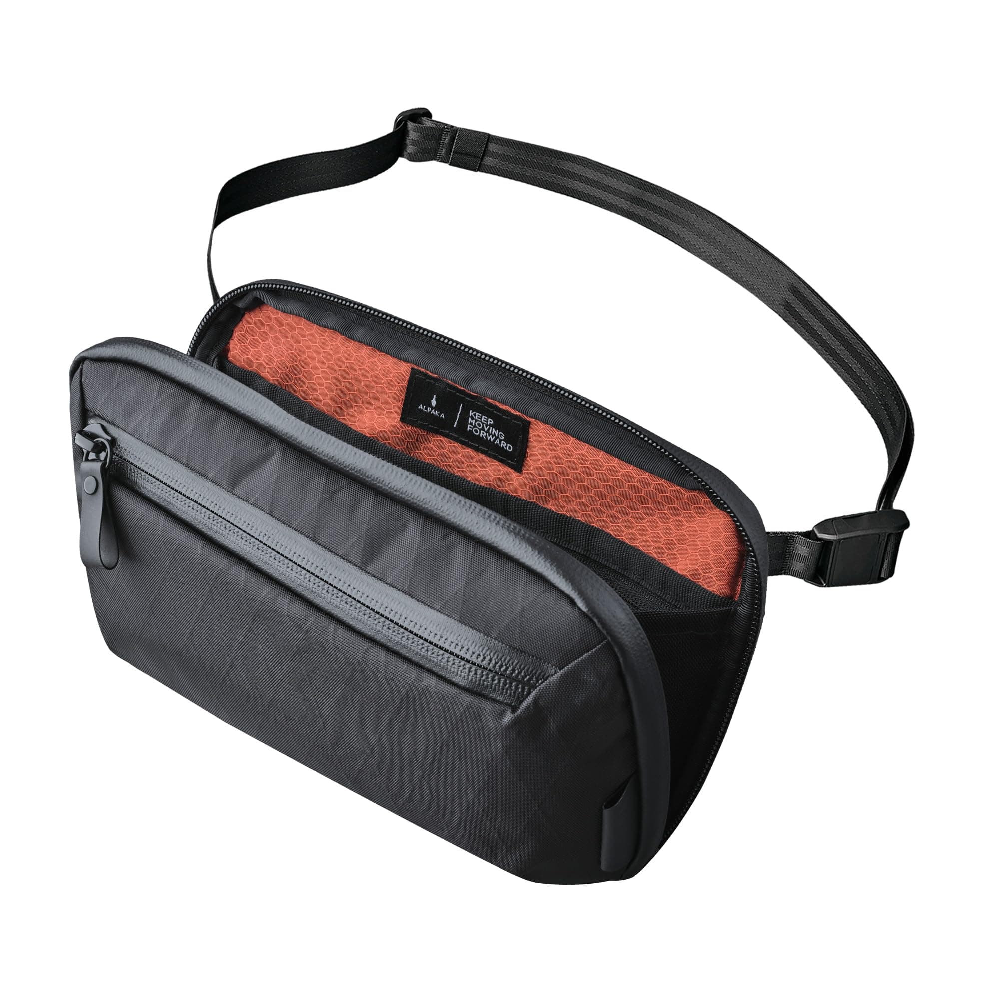 Elements Tech Case Mini: Compact Electronics Organizer, Small Cable Case for Chargers and Earbuds, Phone Pouch, Travel Accessory Bag, Crossbody Sling, Black X-Pac VX42