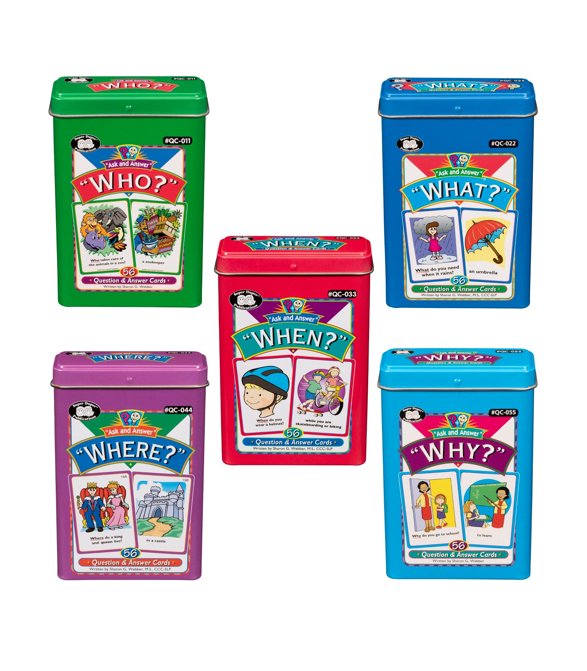 Super Duper Publications | Ask and Answer WH Question Five Fun Decks Bundle | Communication and Language Skills Flash Cards | Educational Resource for Children