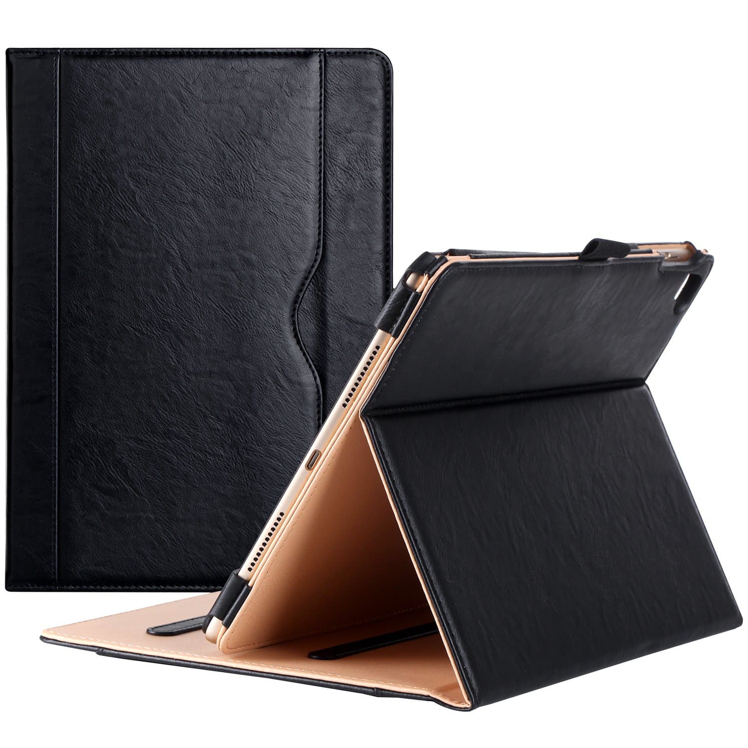 ProCase Case for iPad Pro 9.7 - Premium PU Leather Stand Folio Cover for iPad Pro 9.7 Inch 2016 (A1673 A1674 A1675), with Pencil holder Document Card Pocket -Black