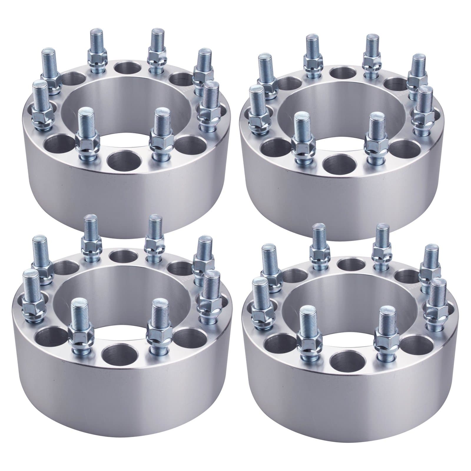 DCVAMOUS 4PC 8x6.5 Wheel Spacers 2 Inch with 9/16" Studs Compatible with Dodge 8 Lug 8x165.1 for 1994-2010 R-A-M 2500 3500 | 1988-1998 F250 F350 (Must with 9/16" Lugs) | 1975-1986 C20 C30 K20 K30 J20