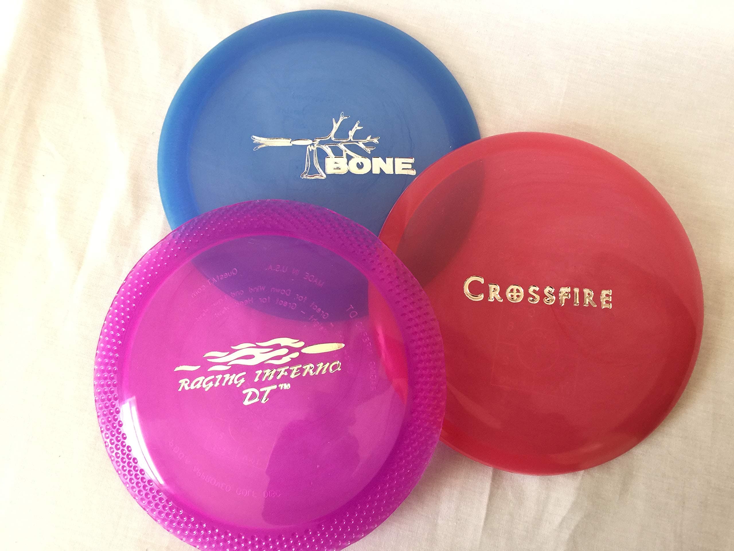 QuestAT Starter Frisbee Disc Golf Discs Beginners 3 Piece Set - Putter, Midrange, and Driver - PDGA Approved - Made in The USA of Recycled Material (Colors May Vary)