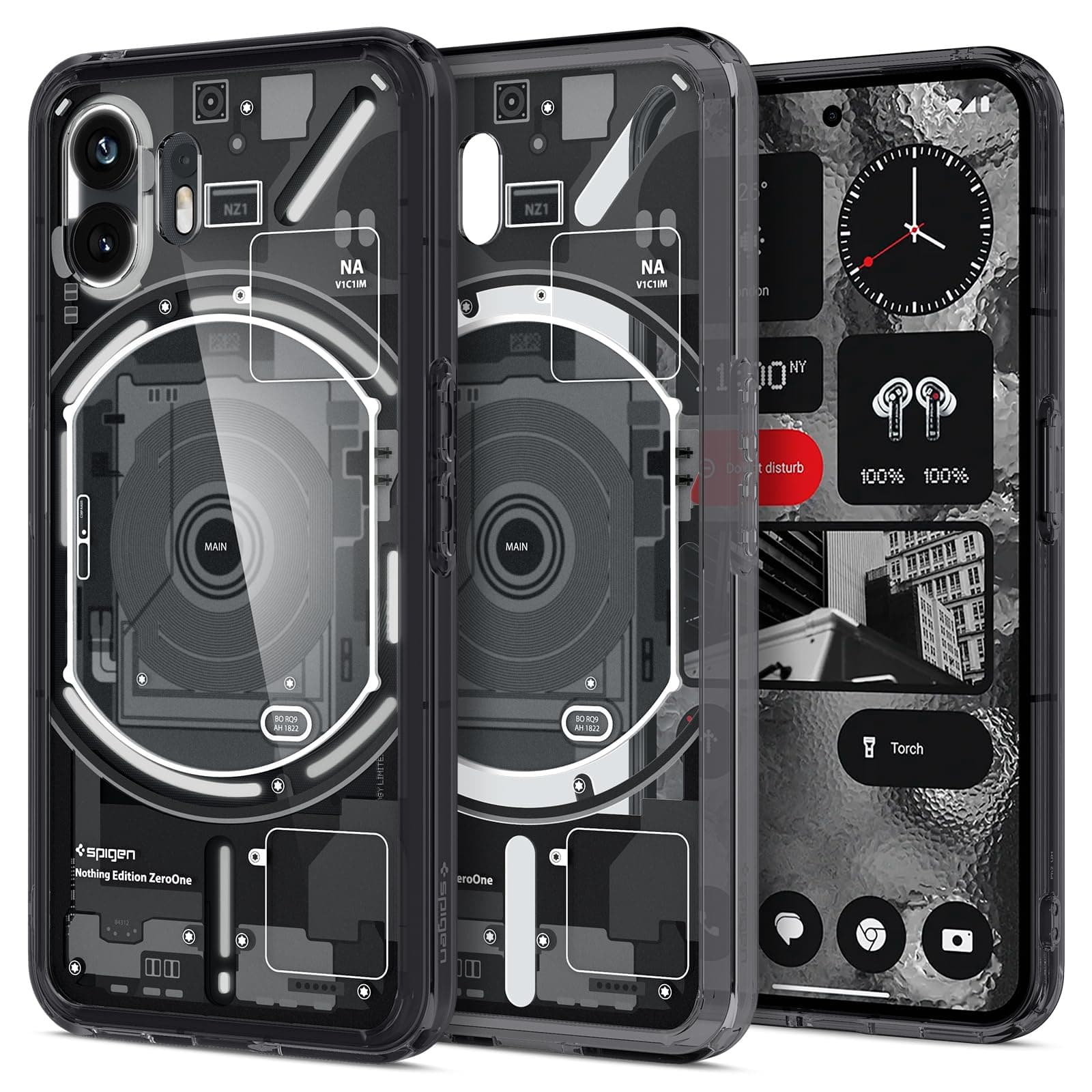 Spigen Ultra Hybrid Zero One Case Compatible with Nothing Phone 2 Crystal Clear