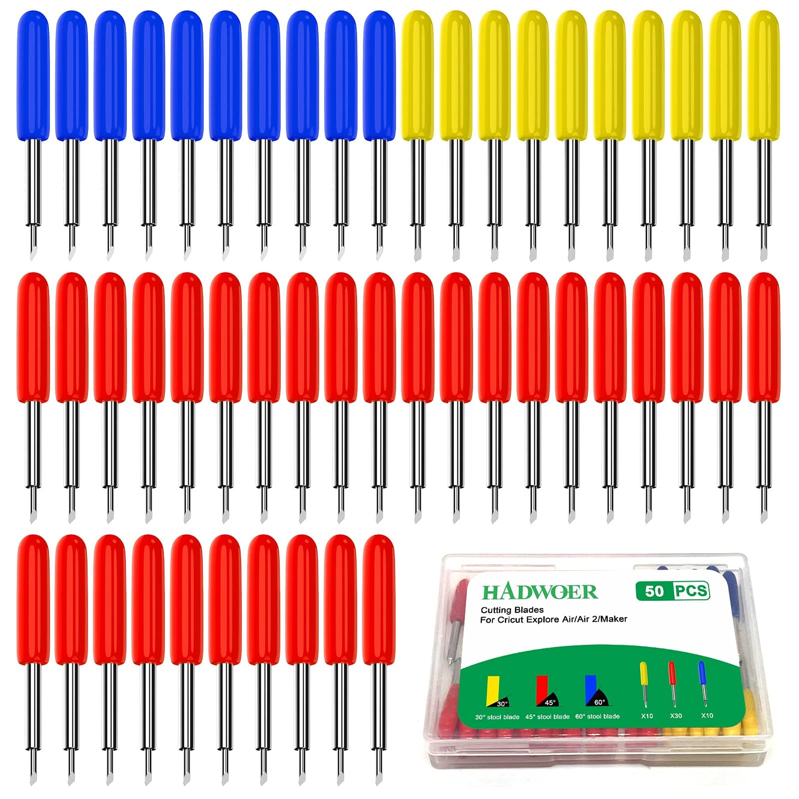 Hadwoer 50PCS Replacement Cutting Blades Compatible with Explore Air 2/Air 3/Explore 4/Maker/Maker 3/Maker 4