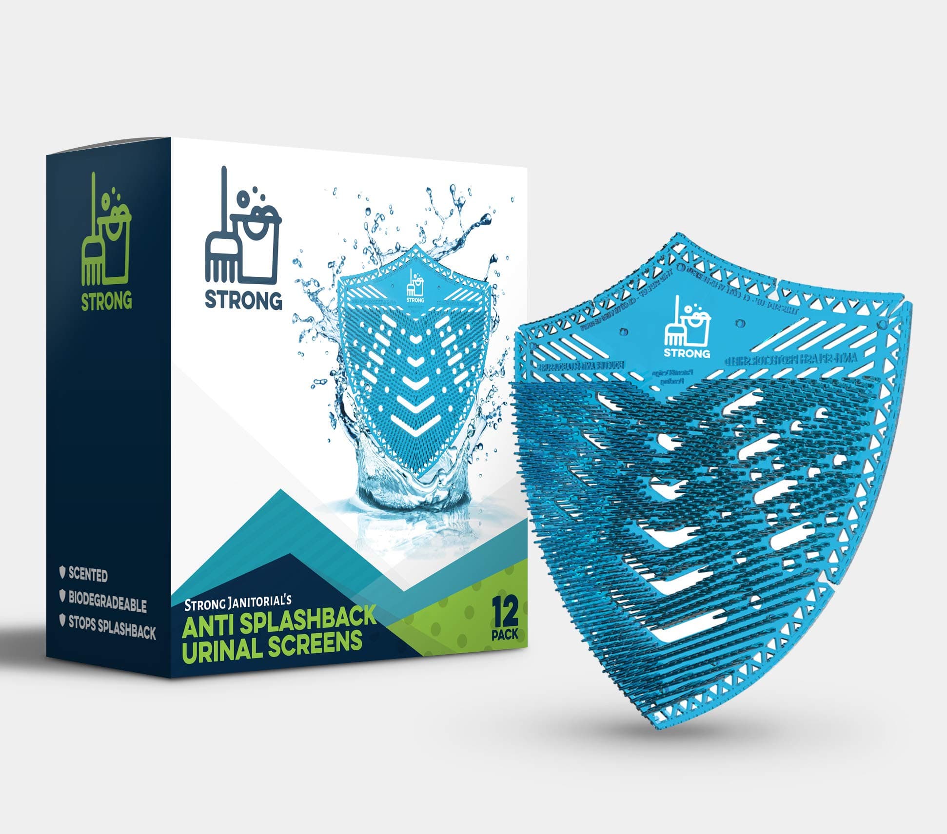 Urinal Screens and Deodorizer-12 Pack Shield Anti-Splash Disposable Scented Urinal Mats-1 Year Supply