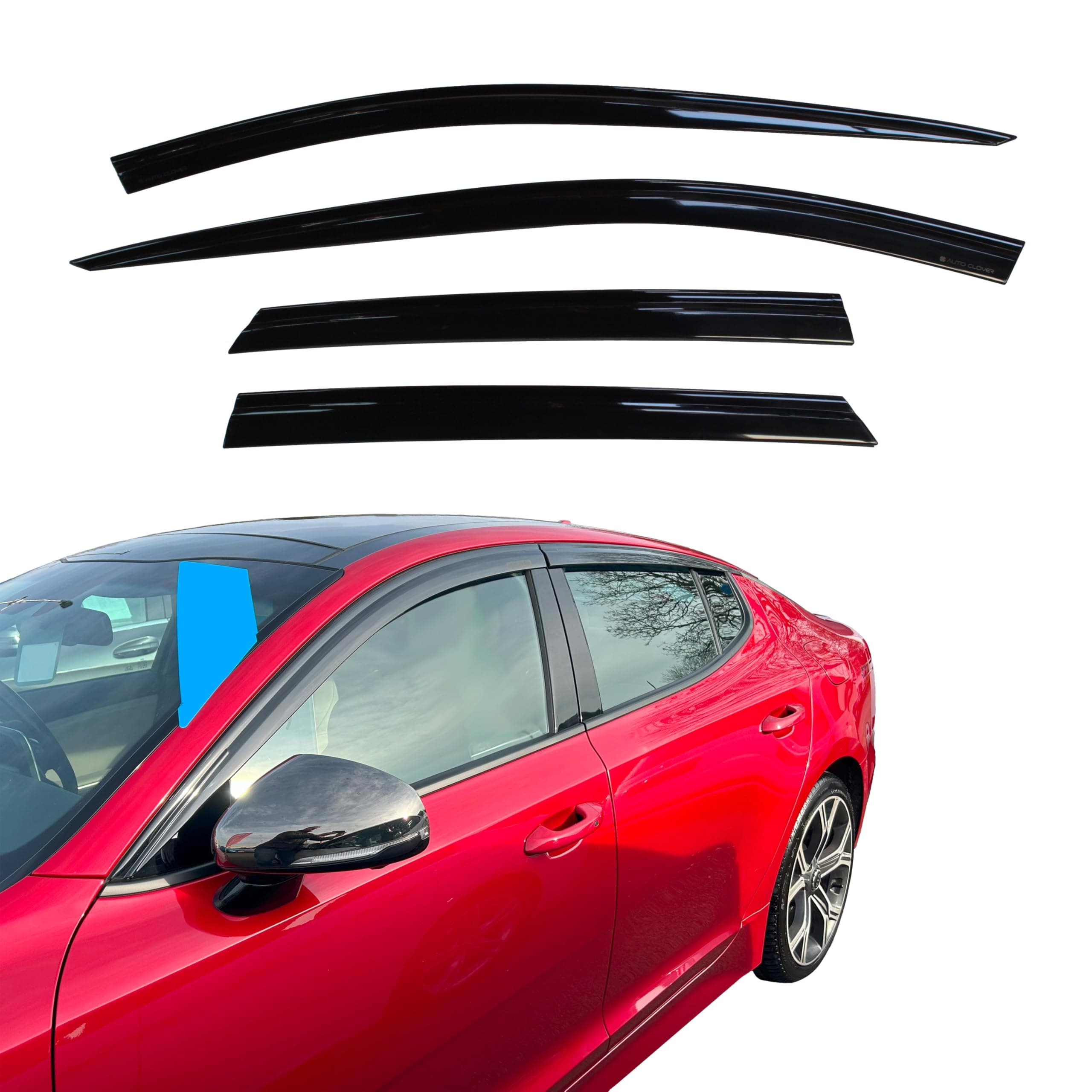 AUTO CLOVER Wind Deflectors Set for Kia Stinger 2017+ (4 pieces)