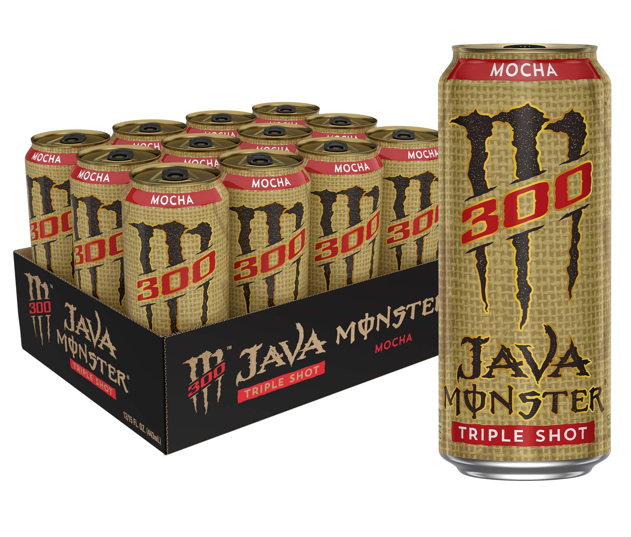 Monster Energy Java 300 Triple Shot Robust Coffee + Cream, 15 Fl Oz