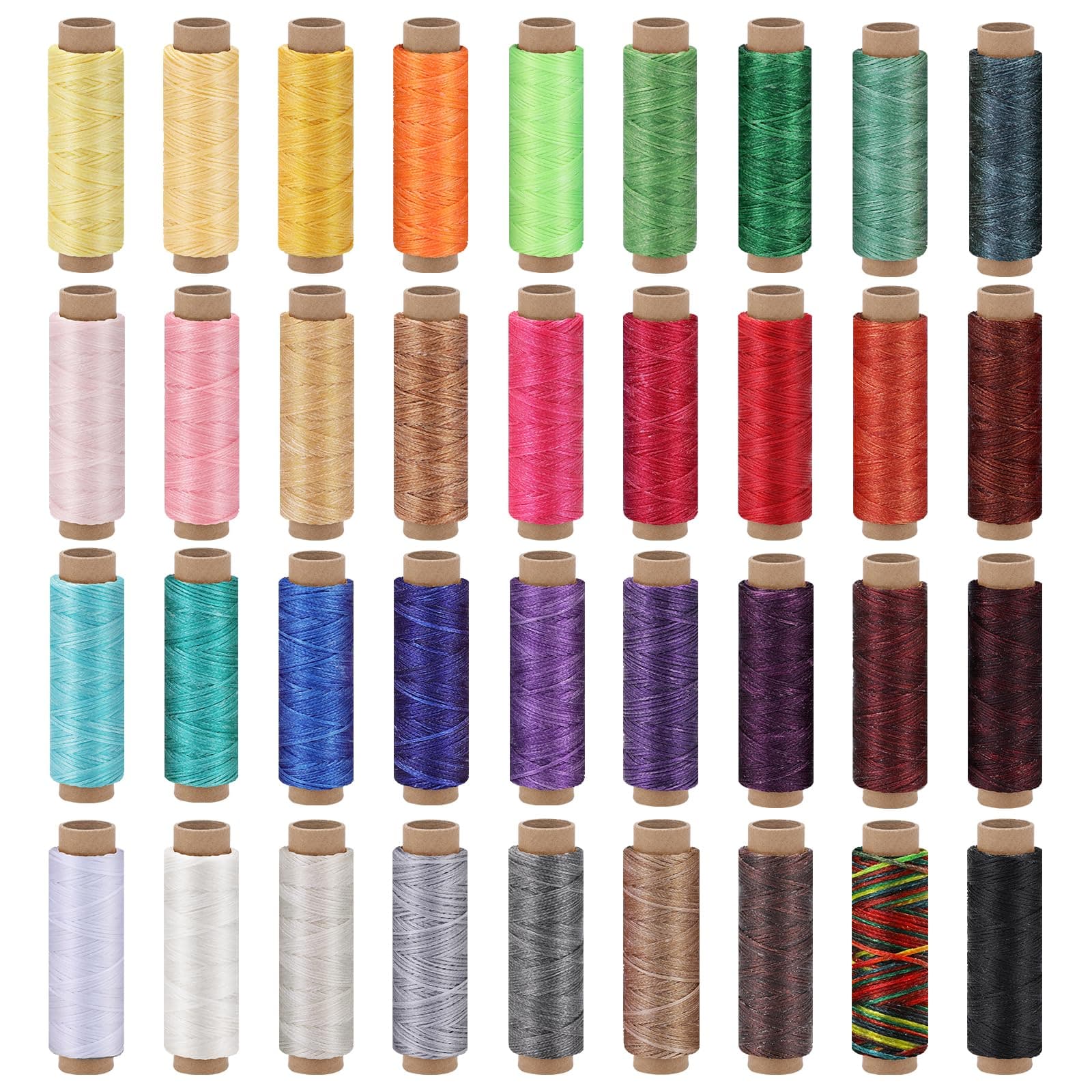 1188 Yards 150D Leather Sewing Thread, 36 Colors Waxed Thread, Leather Cord, Waxed Cord for Leather Craft Book Binding Shoe Repairing