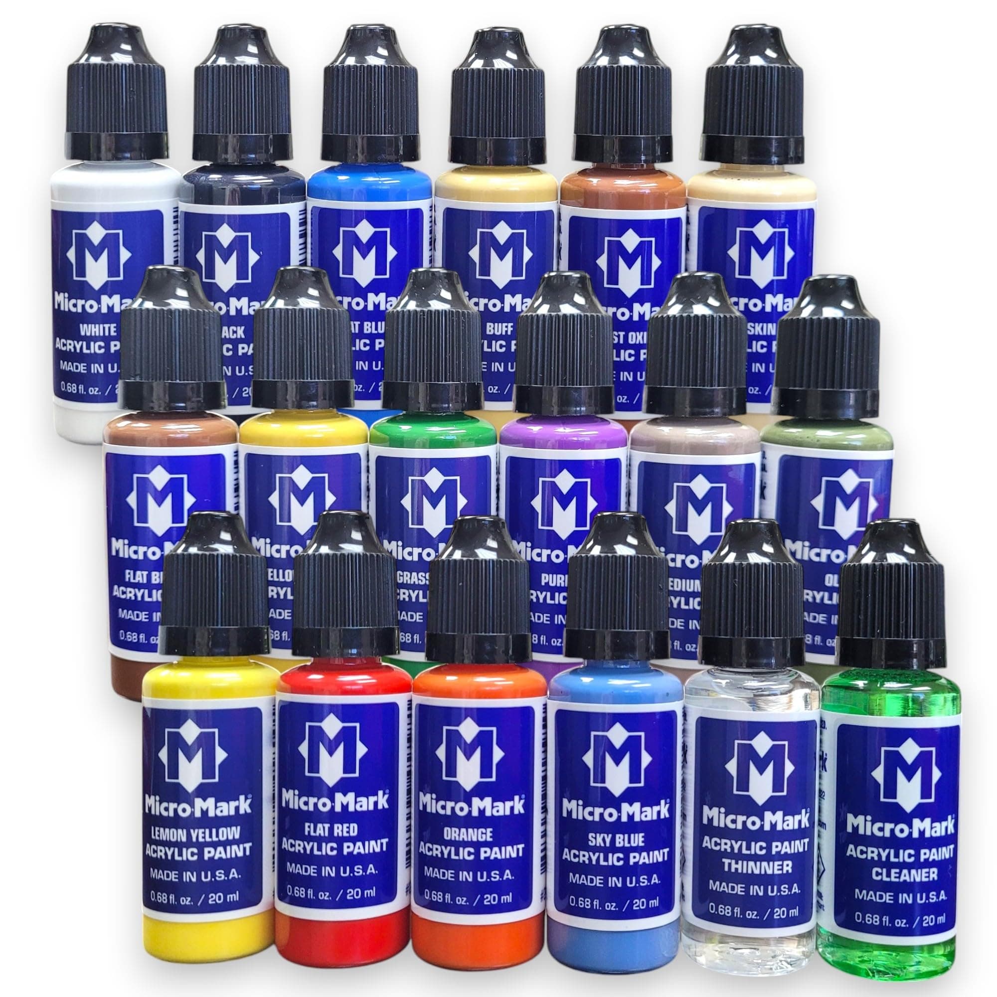 Micro-Mark Basic Color Model Paint Set - Versatile Paint Set for Models, Miniatures, and Crafts