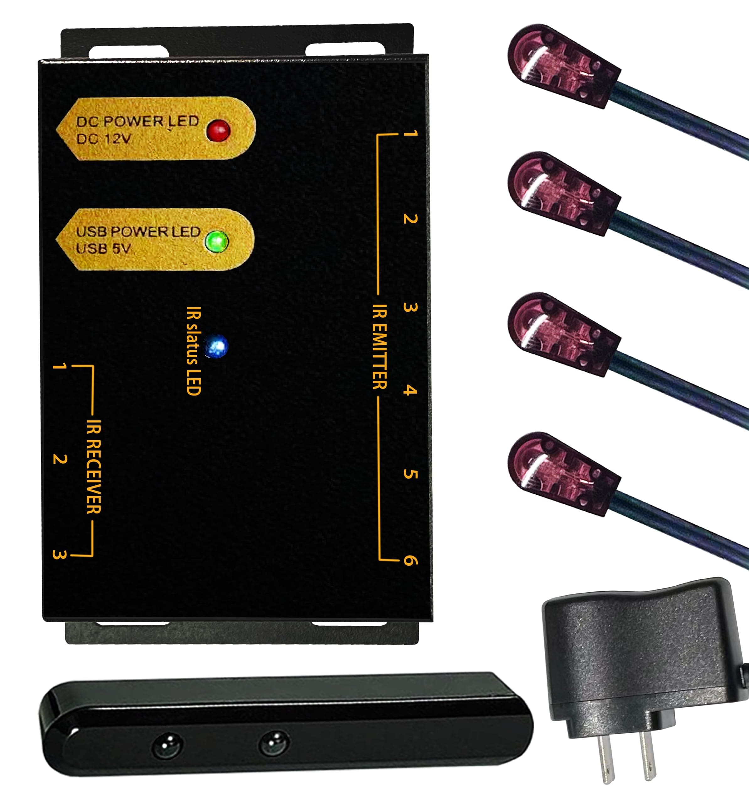 IR Repeater Kit, ir Repeater System,IR Remote Control Extender .Supports up to 100 feet, Dual Sensors Receiver