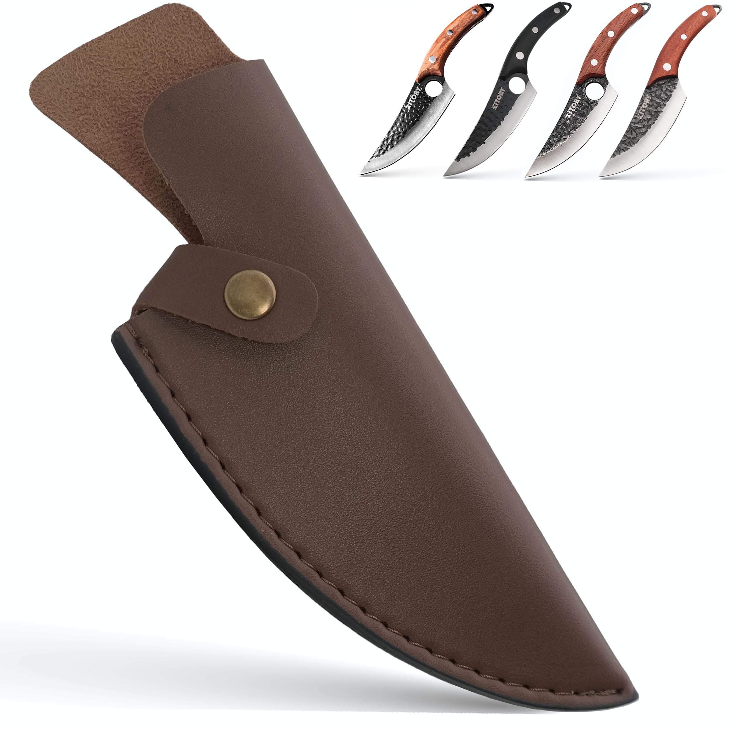 Leather Knife Sheath, 6" Boning Knife, Practical Soft Leather Sheath with Belt Loop, Good to Protect Fixed Blade and Carry, 2025 Gifts for Women and Men