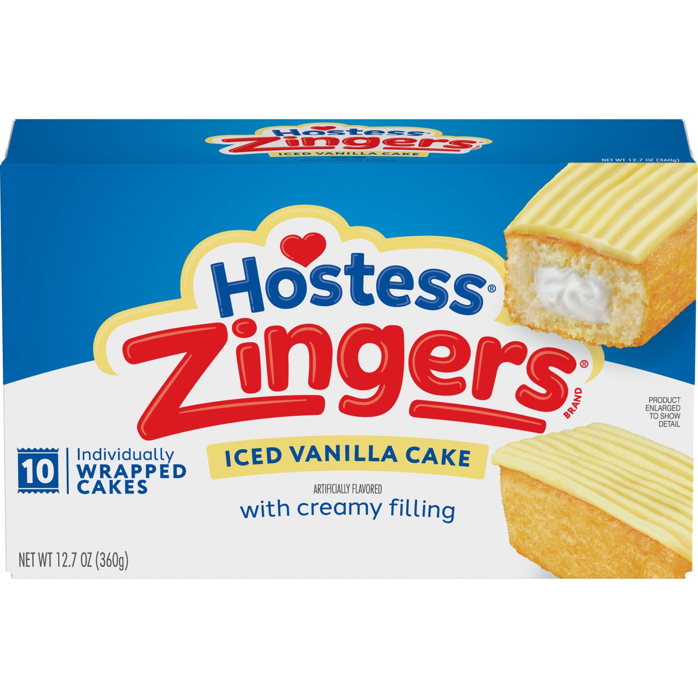 Hostess Iced Vanilla Zingers, 12.7 Oz, 10 Count