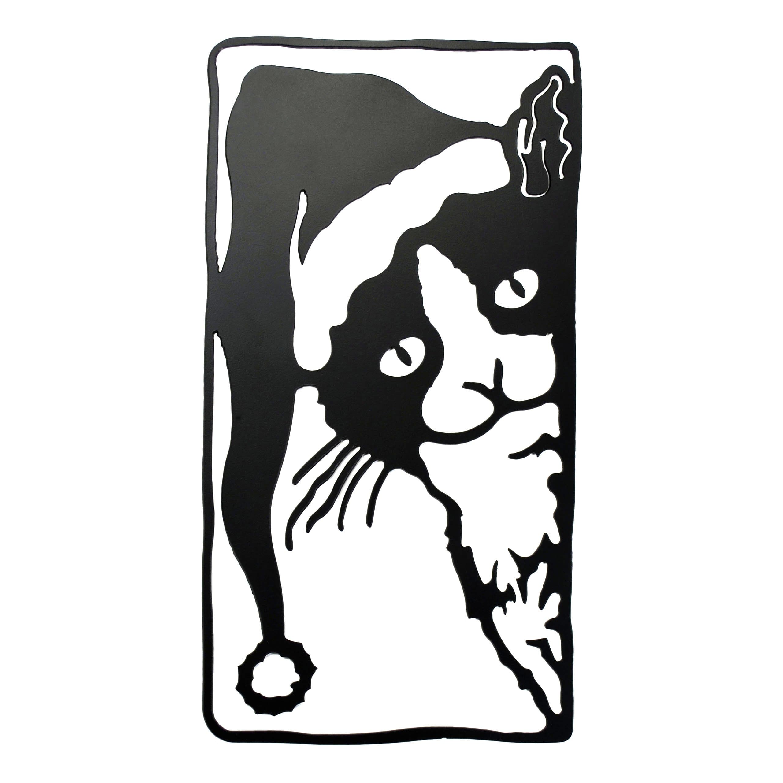 Christmas Peeping Tom Metal Wall Hanging