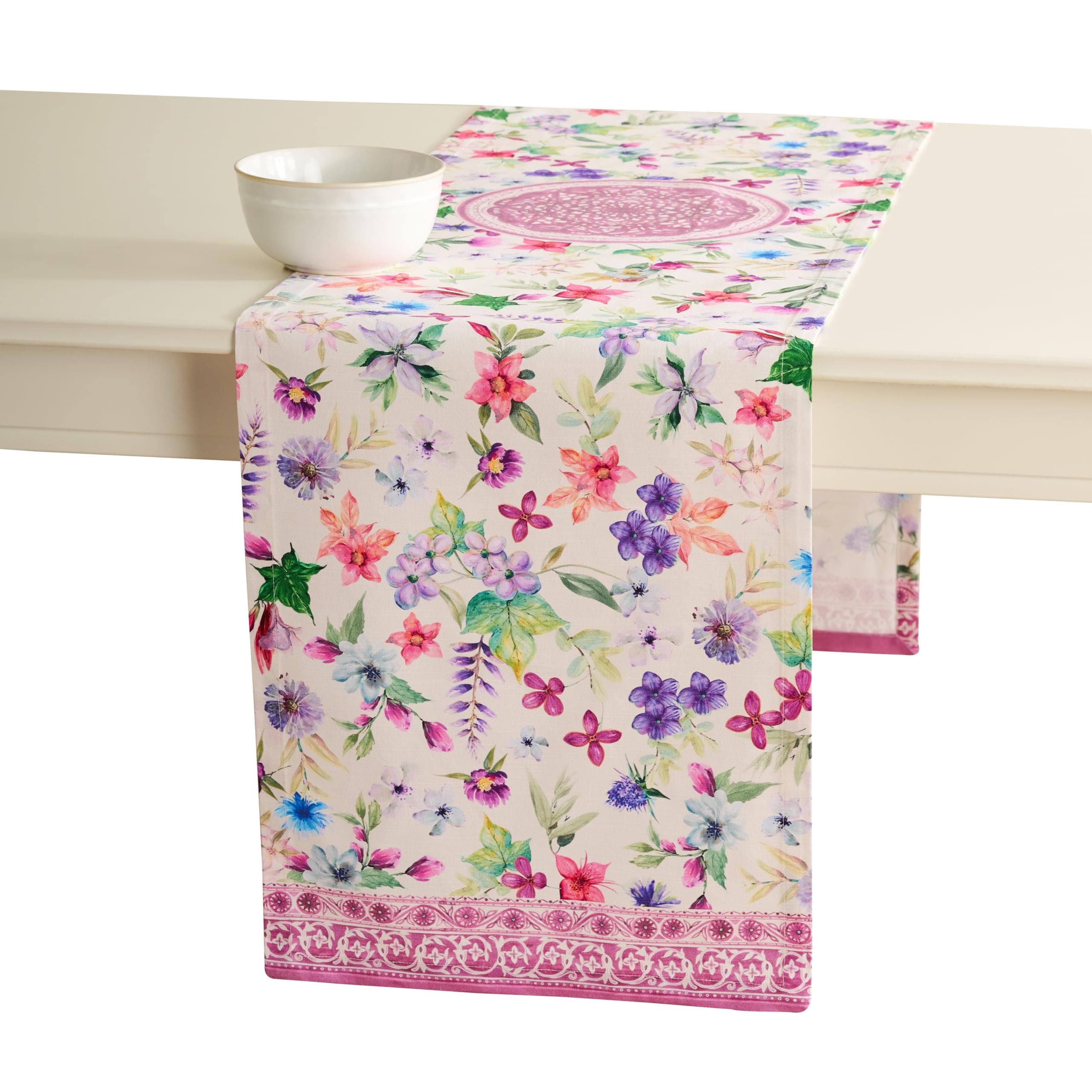 Maison d' Hermine Table Runner 100% Cotton Single Layer Table Runners 72 inches Long Decorative for Home Kitchen Dining Party Easter Decorations Spring Summer (Chardon)