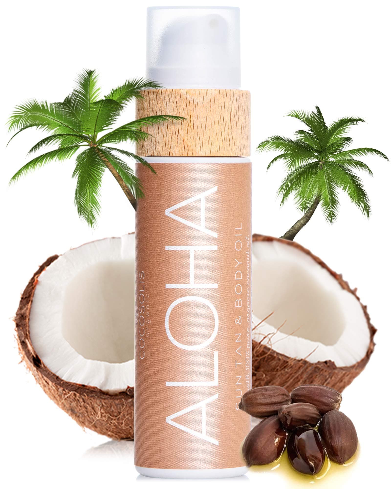 COCOSOLIS Aloha Tanning Accelerator with Vitamin E, Cocoa Butter - Organic Tanning Oil & Body Lotion with 6 Precious Oils (110)