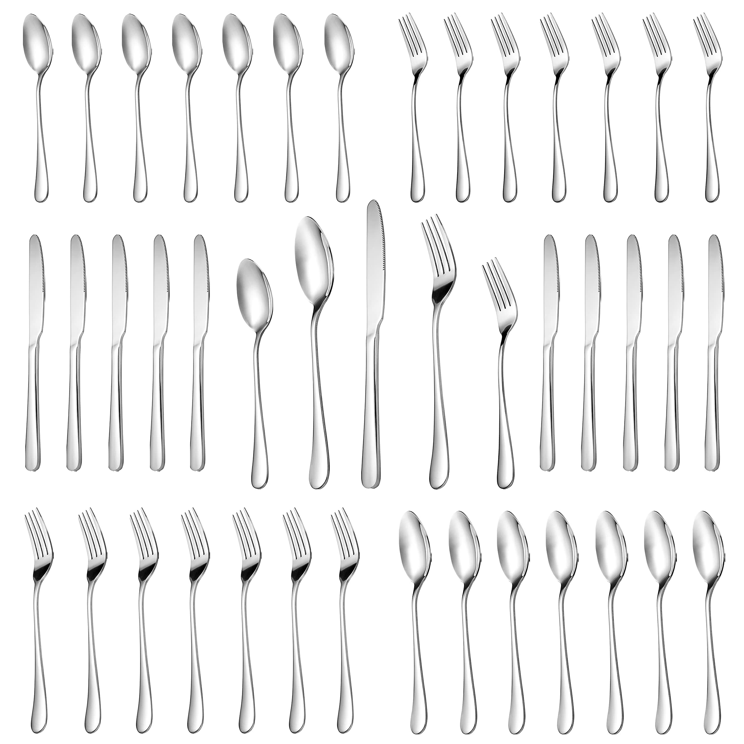 MUTNITT 30 Pcs Silverware Set Service for 6,Premium Stainless Steel Flatware Set,Mirror Polished Cutlery Utensil Sets,Durable Kitchen Eating Tableware Sets,Include Fork Knife Spoon,Dishwasher Safe