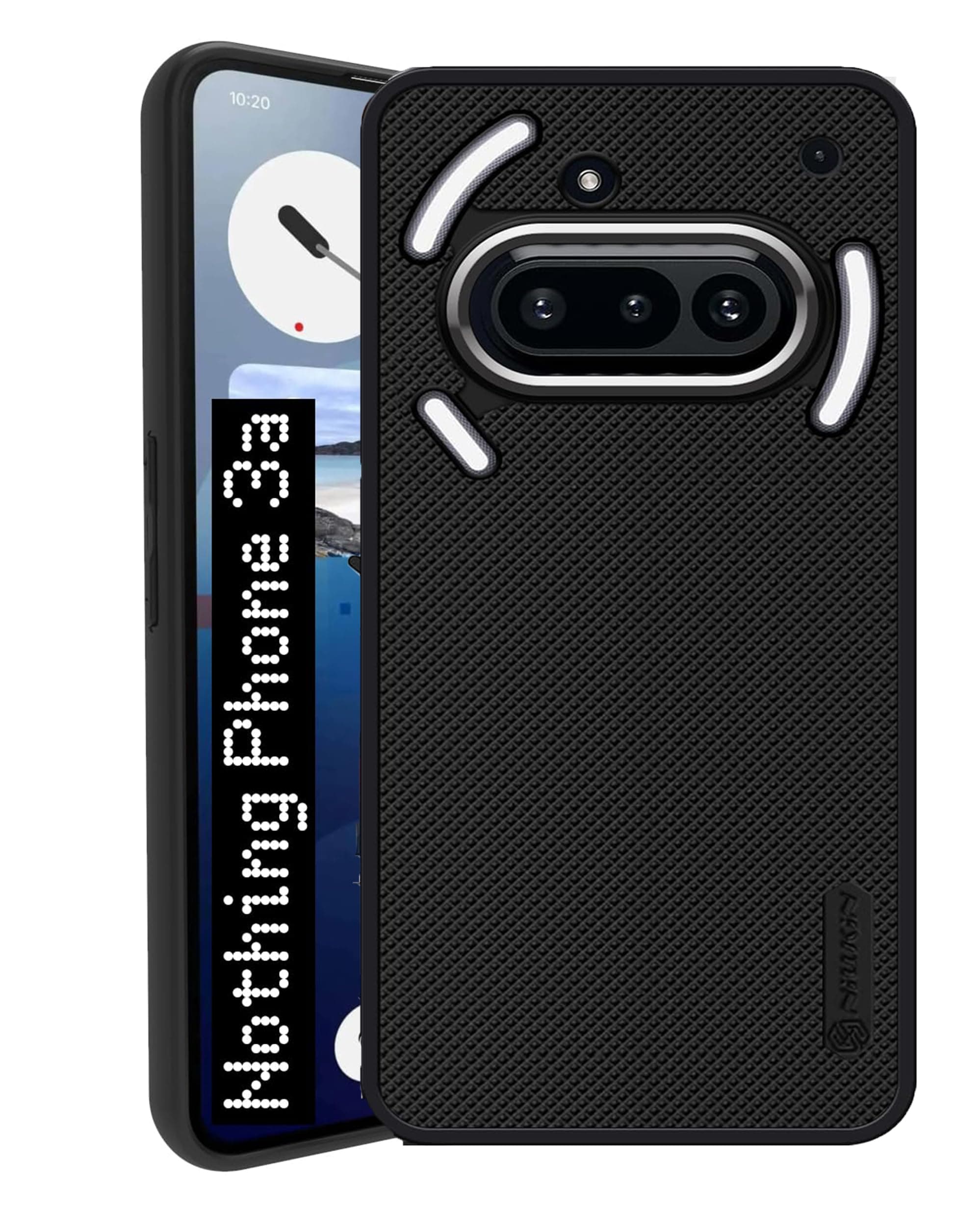 Back Cover CaseCompatible for Nothing Phone 3A 5G (Textured Grip Design | Micro-Fiber Cloth Inside | Slim and Light Weight | Soft Touch and Feel | Black)