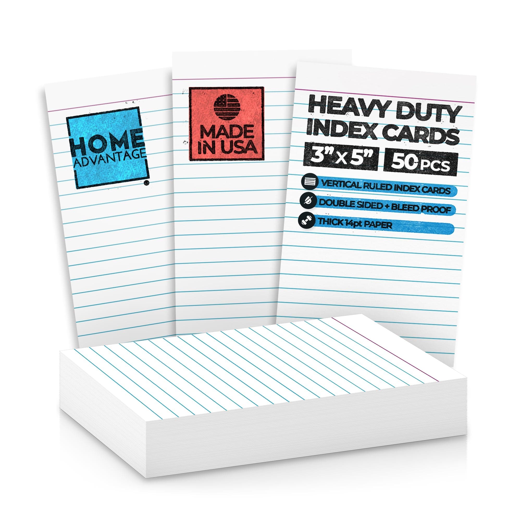 Home Advantage Vertically Ruled White Mini Index Cards, Note Cards (3x5)
