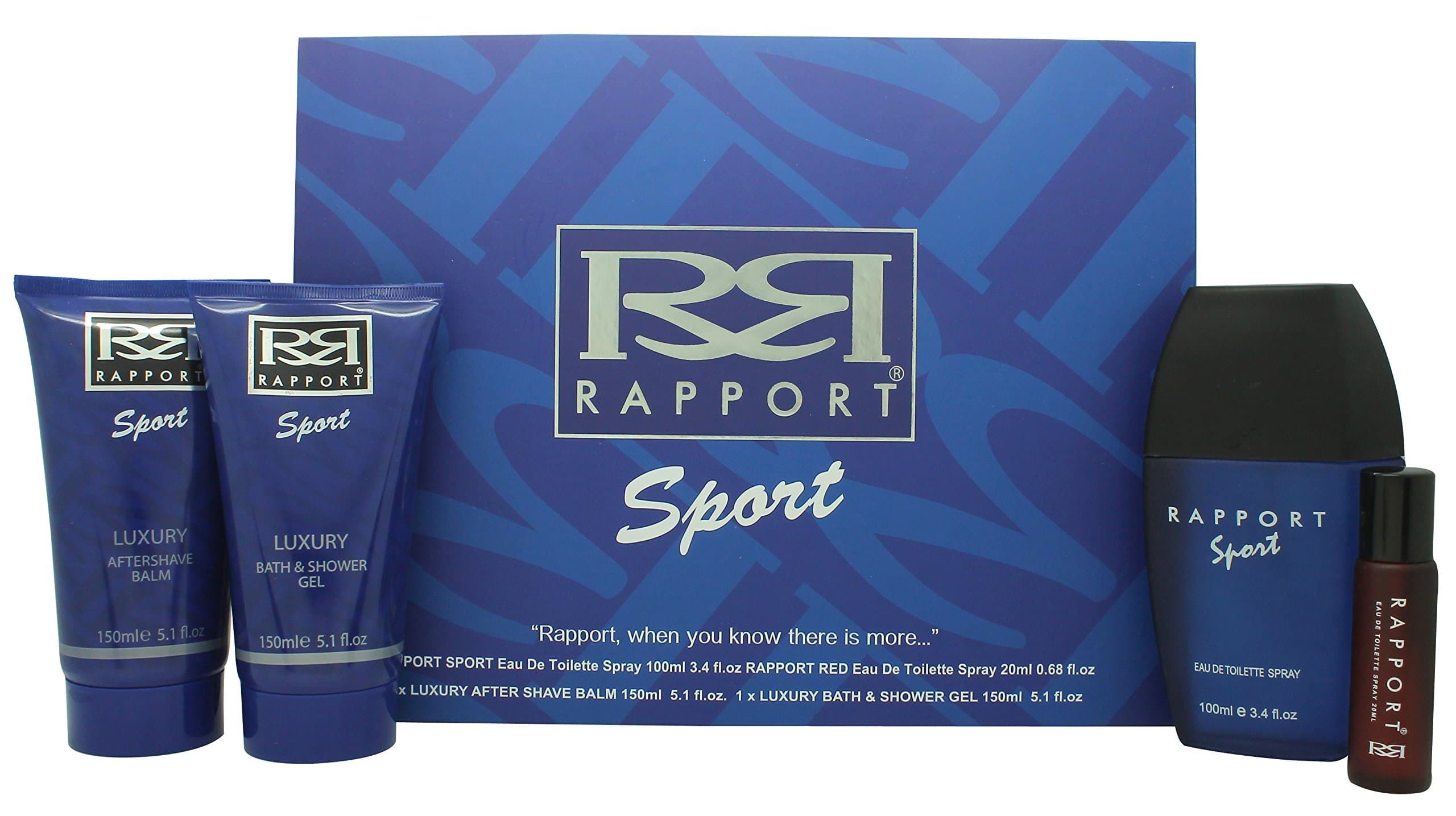 Eden Classics Eau de Toilette Spray Gift Set for Him, 100 ml, Rapport Sport, 4-Piece