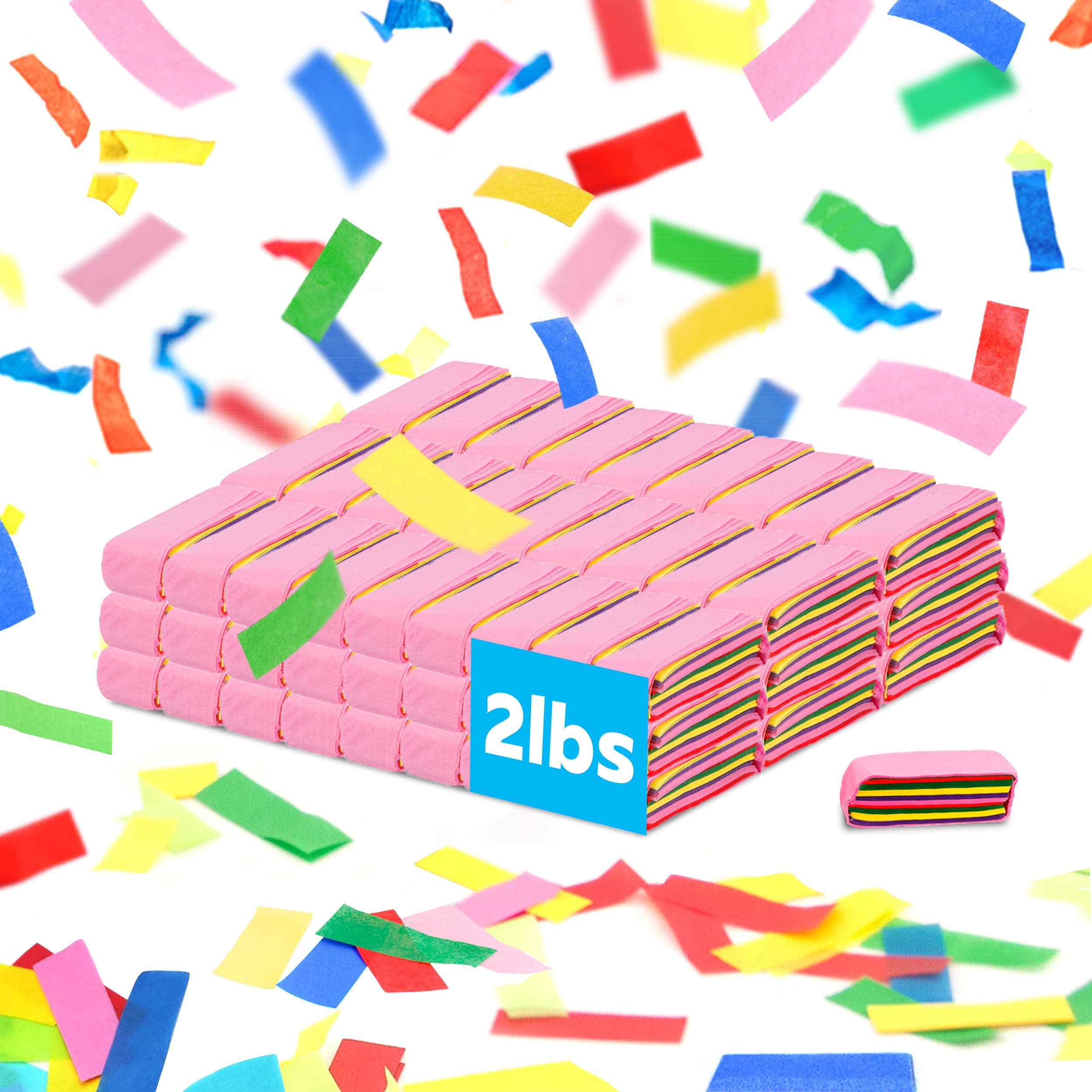 Multicolor Confetti Paper - BULK 2.2lbs | 1kg, Biodegradable Tissue Paper, Rainbow Light Weight, Non-Staining Paper, for Events, Crafts, Decorations