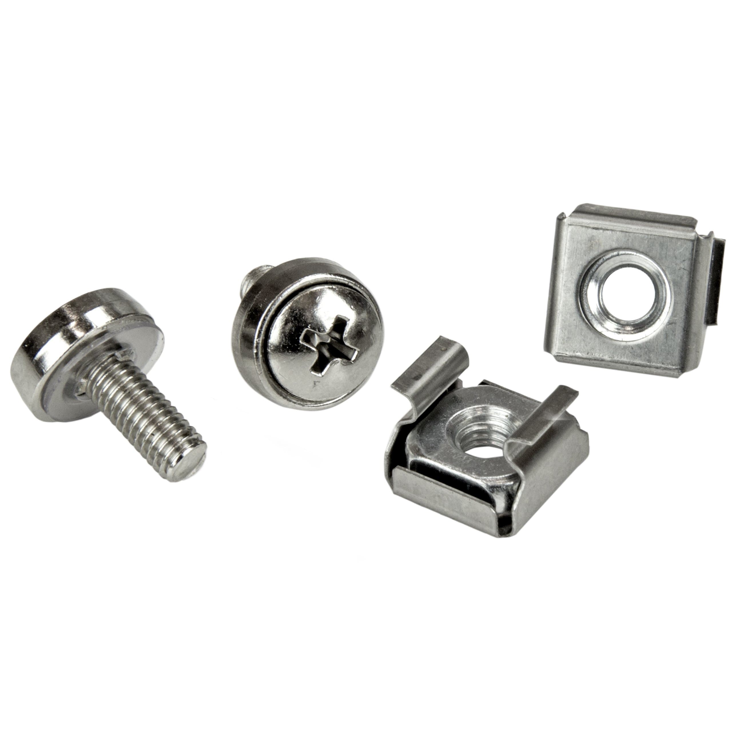 StarTech 50-Pack M5 12mm Screws, Square Hole Cage Nuts and Installation Tool, Hardware Mounting Kit for 19" or 10" Server Racks, Cabinets and Enclosures, Silver - TAA