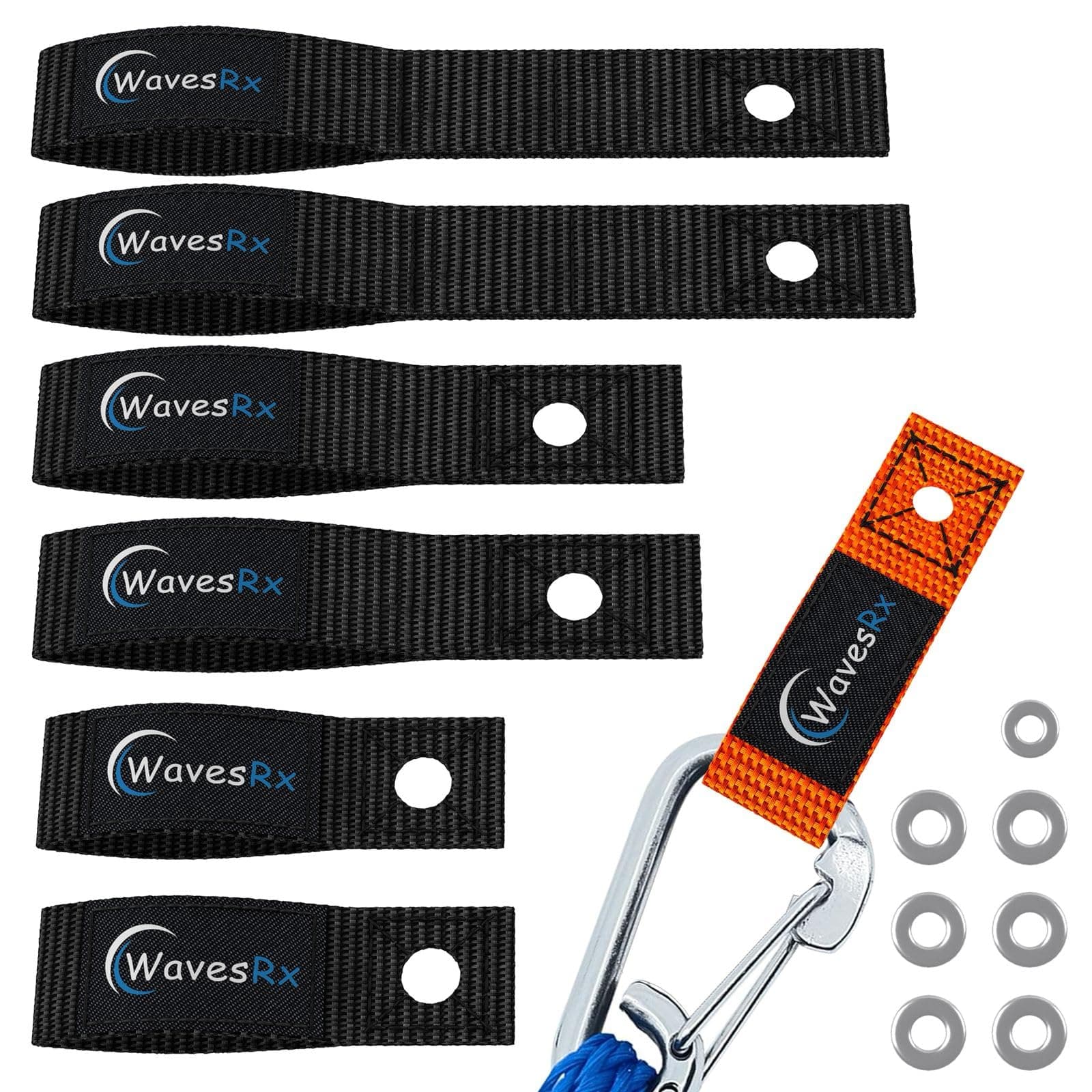 – WavesRx Soft Loops Jet Ski Cleats | Secure Loop Straps for Attaching Docking Bumpers, Fenders, Anchoring Line, Bungee & Dock Rope to your Jetski | Must-Have PWC Accessory for Your Waverunner or Seadoo