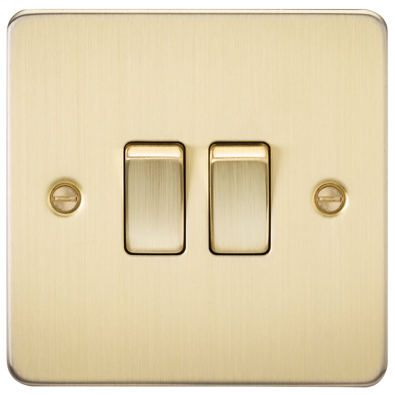 FP3000BB Brushed Brass FPAV3000BB Flat Plate 10A 2G 2 Way Switch, 230 V