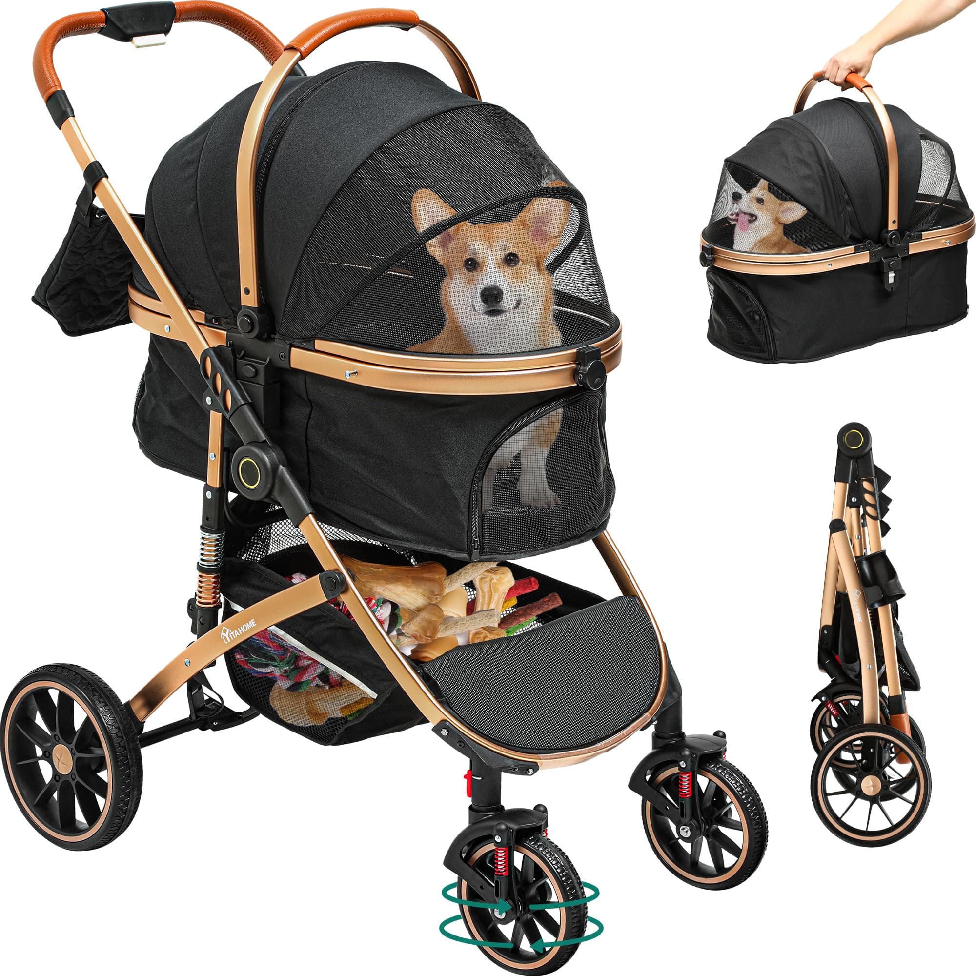 YITAHOME Pet Stroller 3-in-1