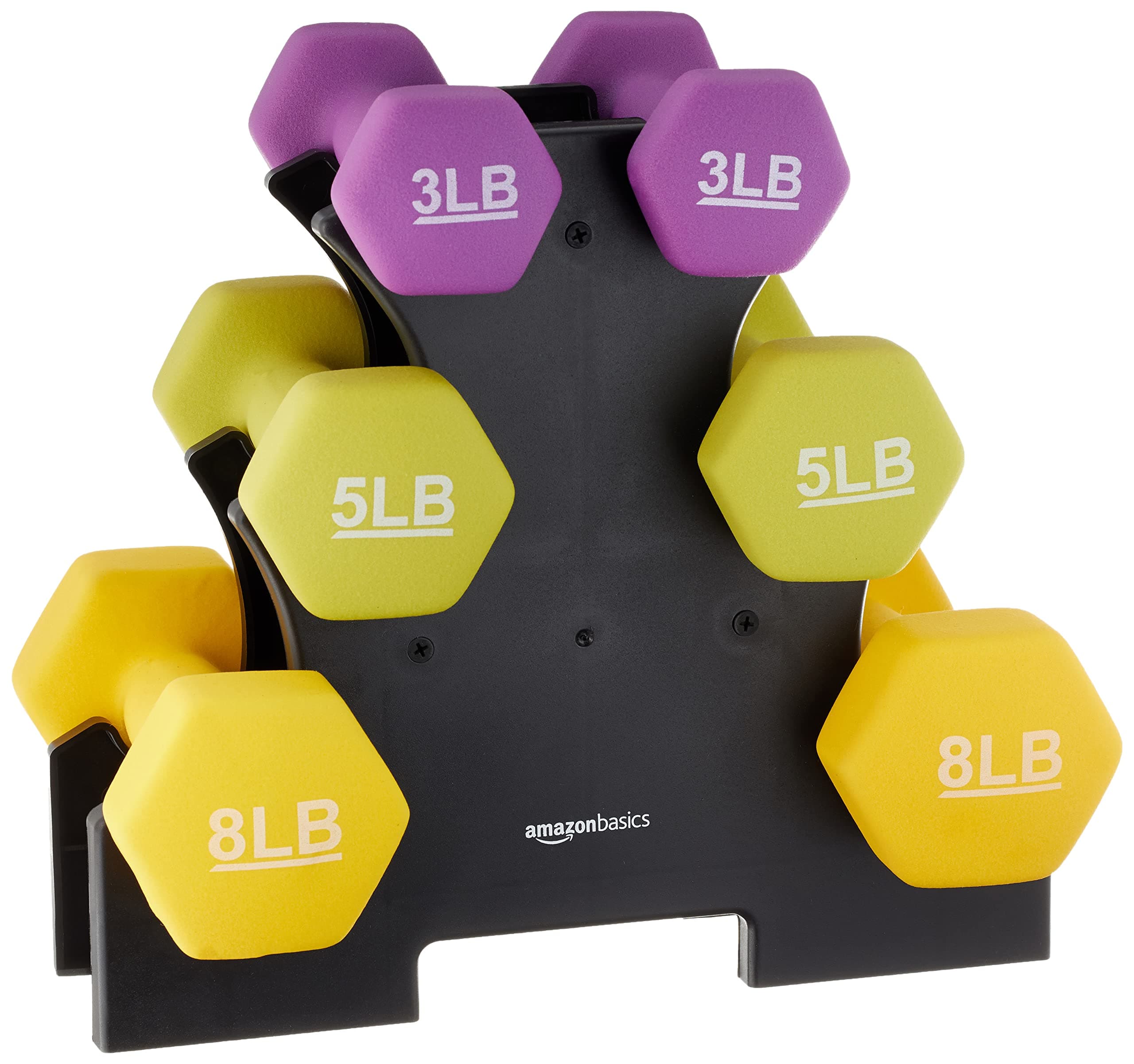 Amazon Basics Neoprene Dumbbell Hand Weights for Exercise and Muscle Toning