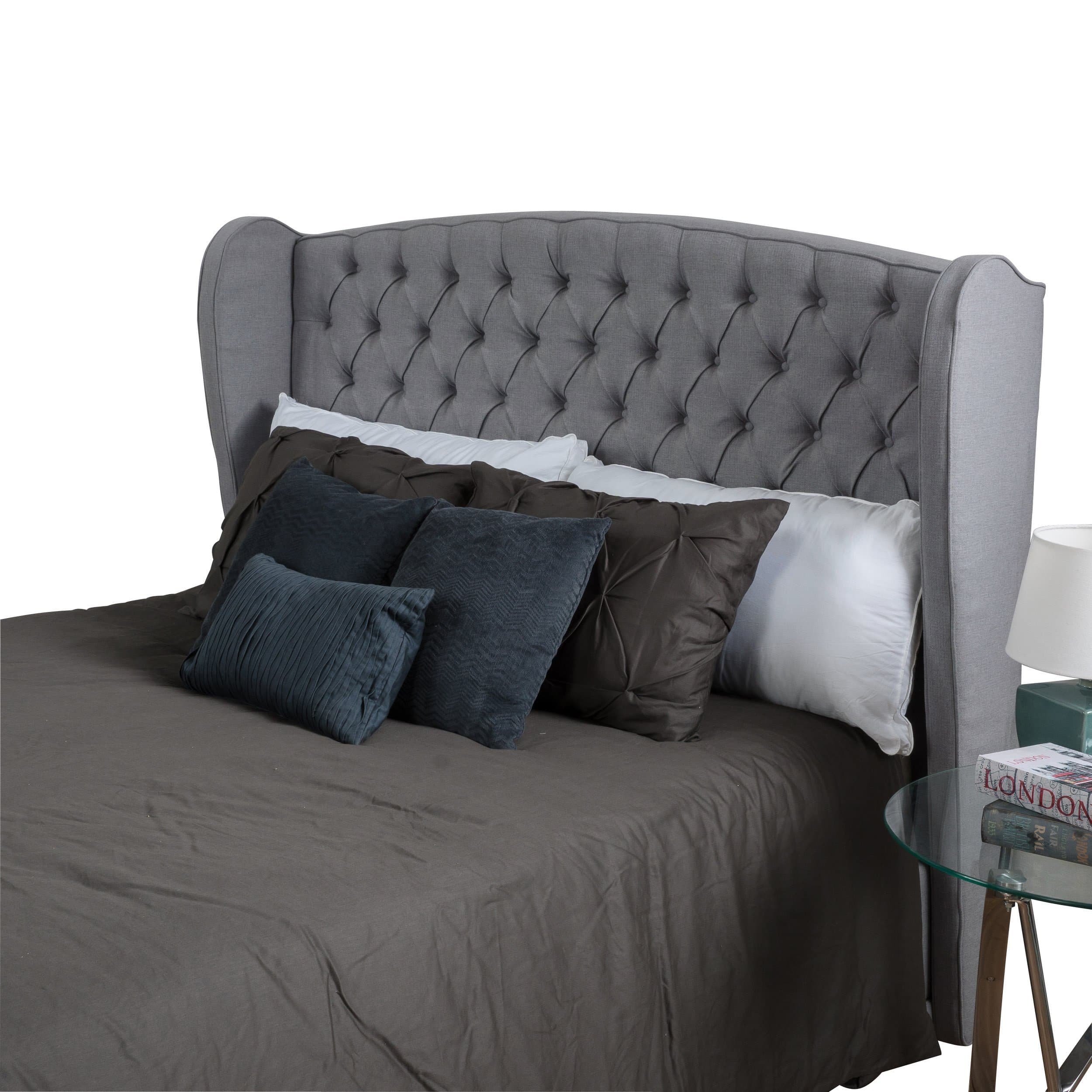 Christopher Knight Home Alberta Fully Upholstered Fabric Headboard, Queen / Full, Silver