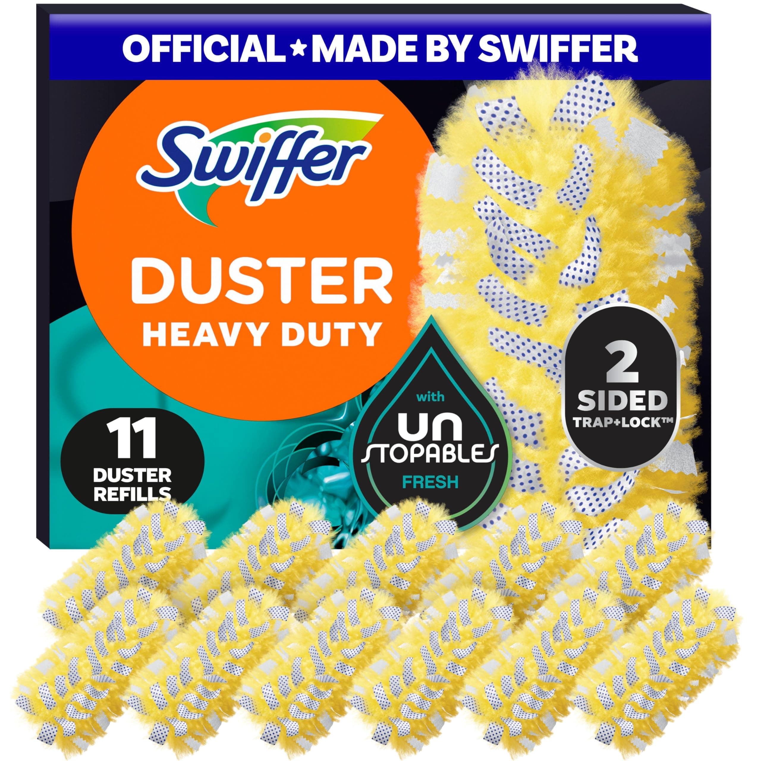 Swiffer Dusters Multi-Surface Heavy Duty Duster Refills, Unstopables Fresh Scent, 11 Count