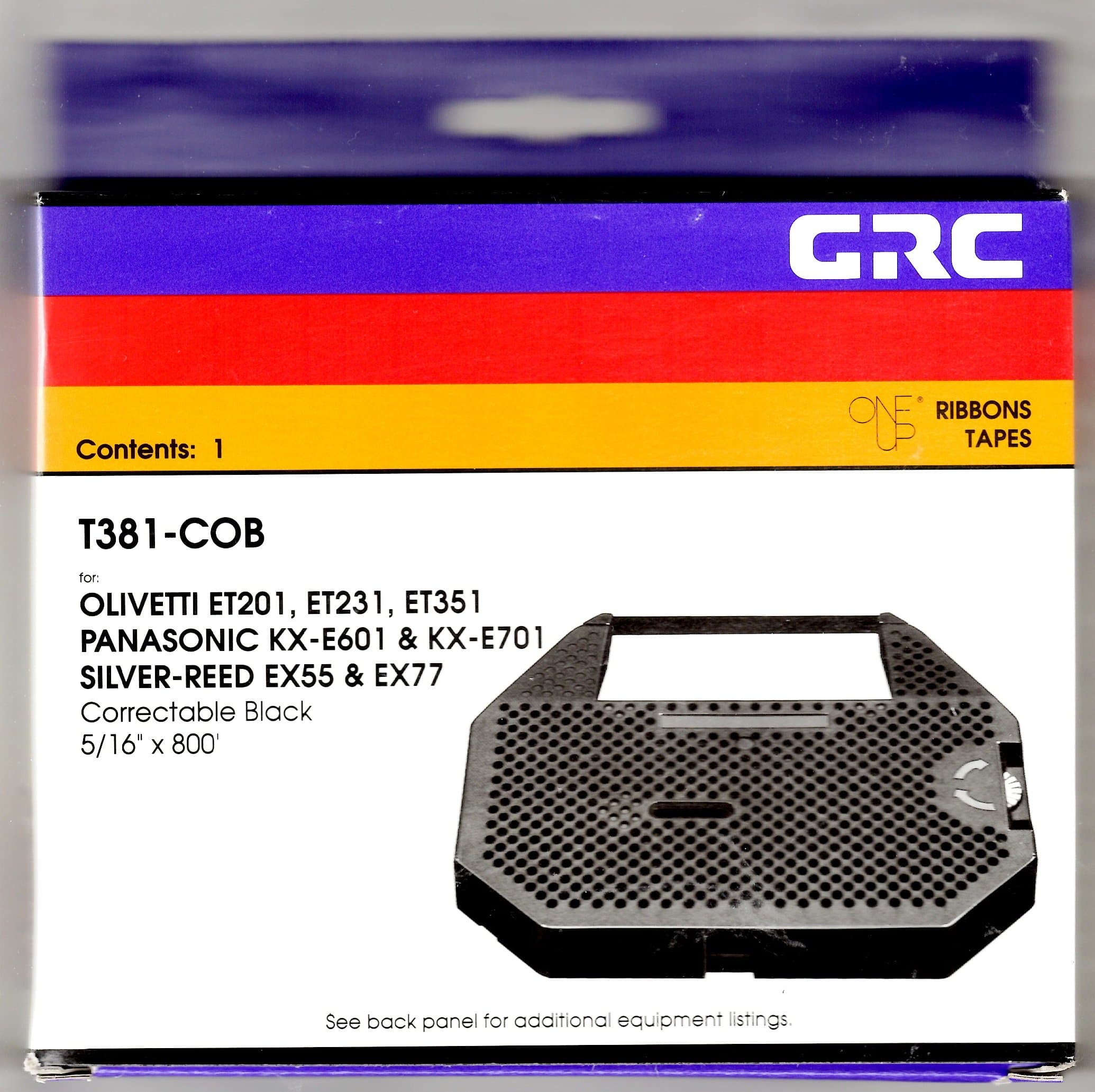 GRCOlivetti 7842224 1-Black Correct Ribbon