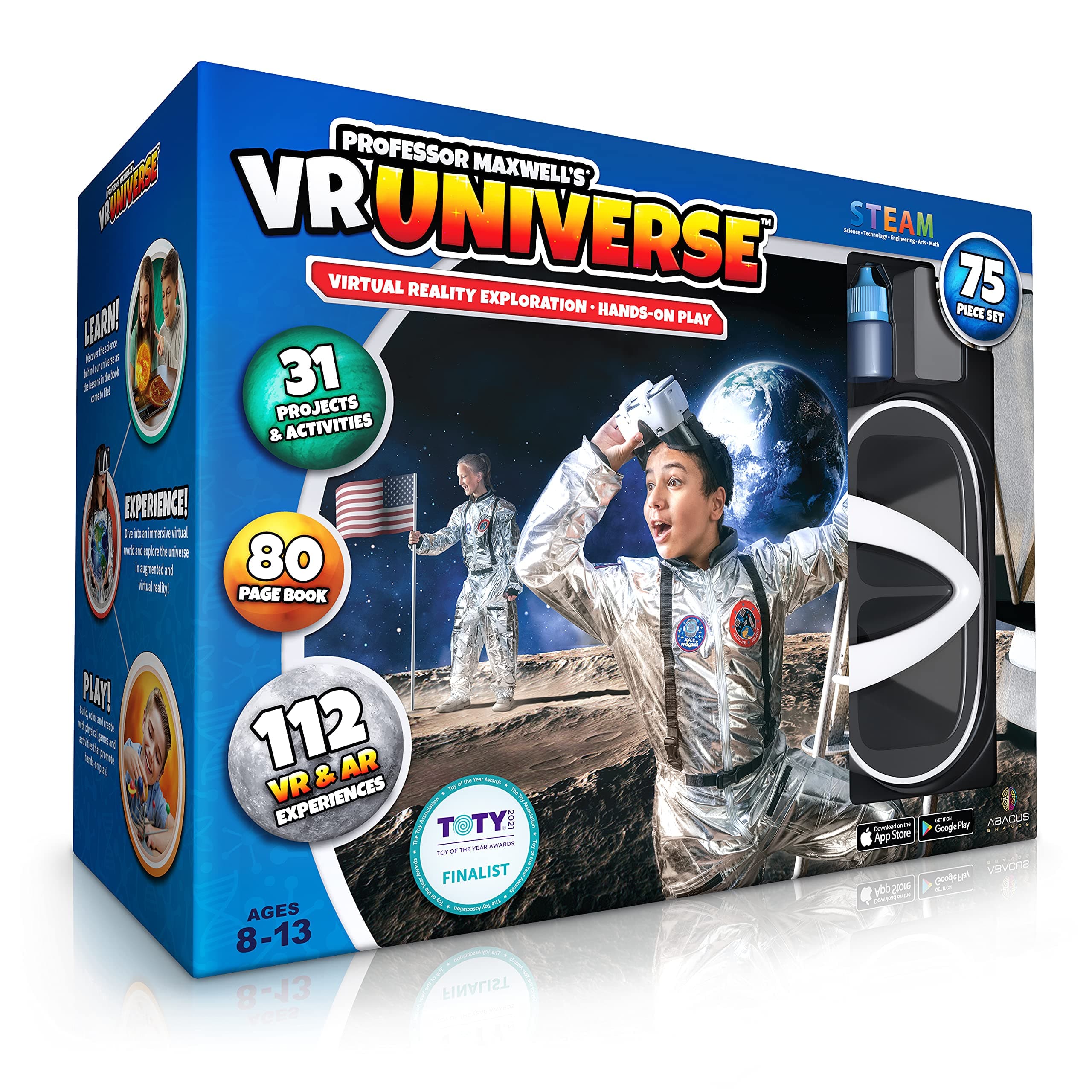 Professor Maxwell's VR Universe - Virtual Reality Kids Space Science Book and Interactive Learning Activity Set (Full Version - Includes Goggles)
